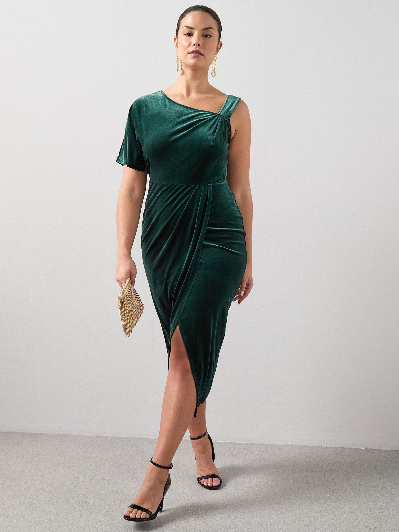 The Very Collection Curve Off The Shoulder Velvet Midi Dress
