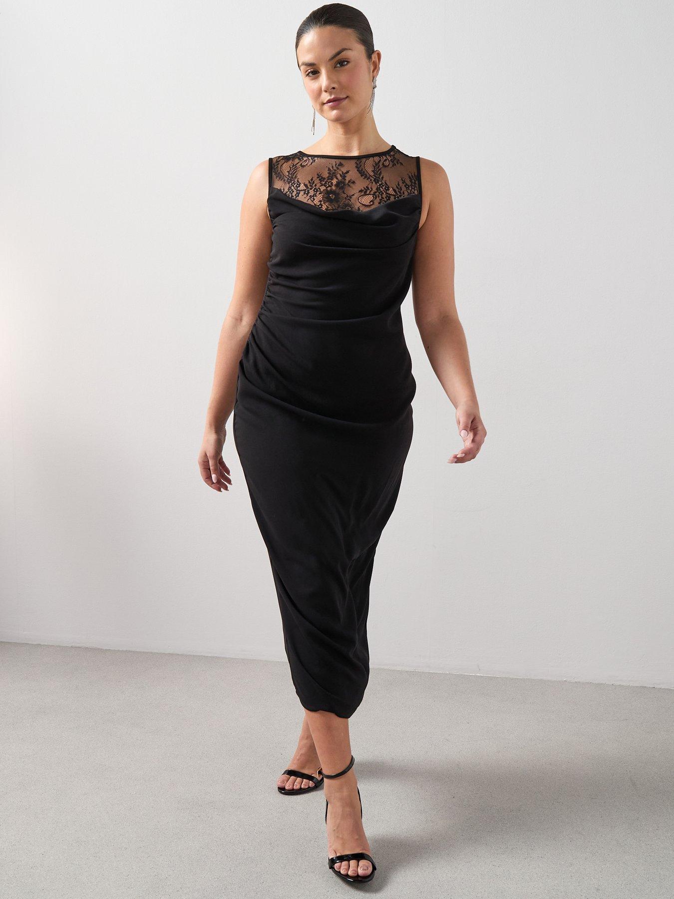 The Very Collection Curve Lace Neck Cowl Neck Midaxi Dress
