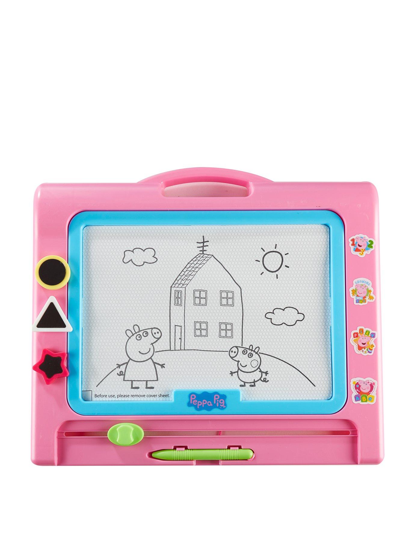 Pizarra Magnética De Viaje De Peppa Pig Con Bolígrafo Y 3 Sellos, Dibuja Y Borra Sin Desorden, Juguete Portátil Para Niños De 3+ Años