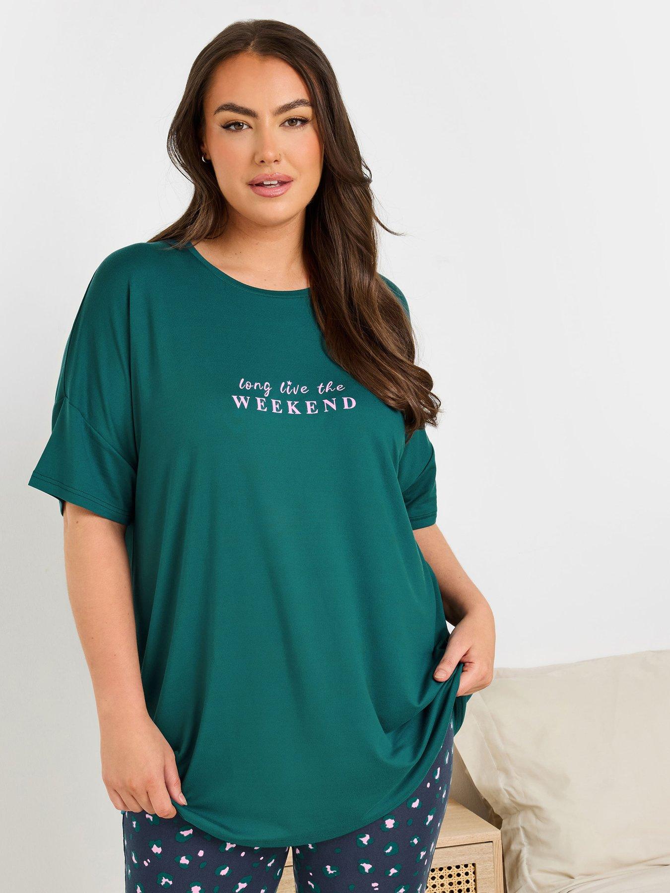 undefined Curve Long Live Weekend Sleep Tee - Green