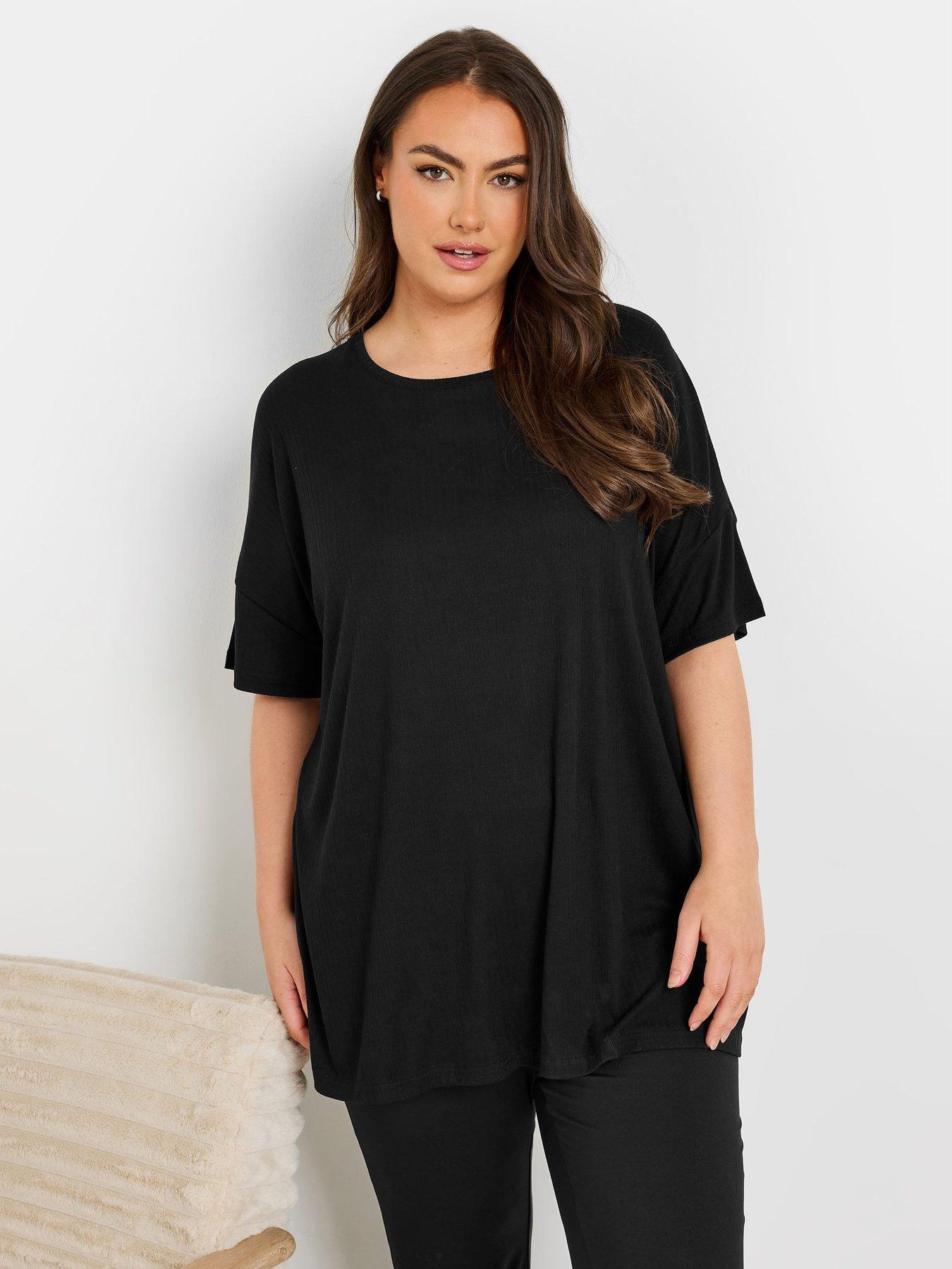 undefined Curve Ribbed Sleep Tee