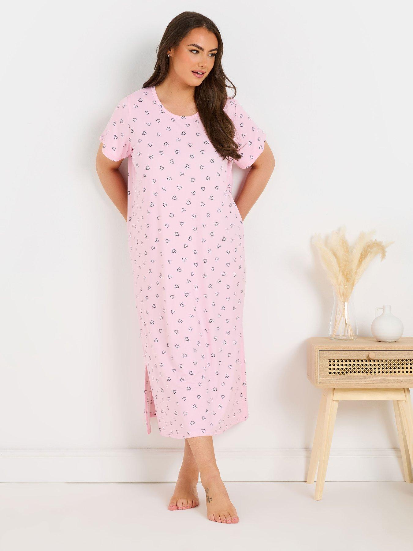 Image 3 of 4 of Yours Curve 2 Pack Heart Midaxi Nightdress