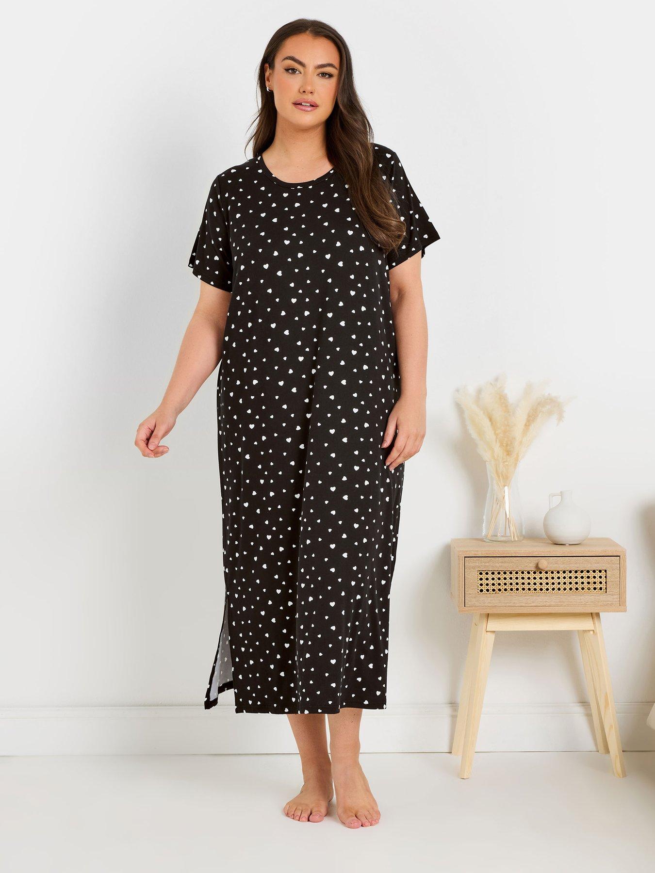 Image 4 of 4 of Yours Curve 2 Pack Heart Midaxi Nightdress