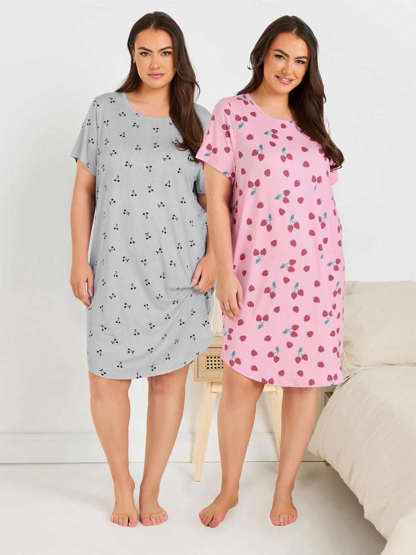 undefined Curve 2 Pack Fruit Dipped Back Nightdress