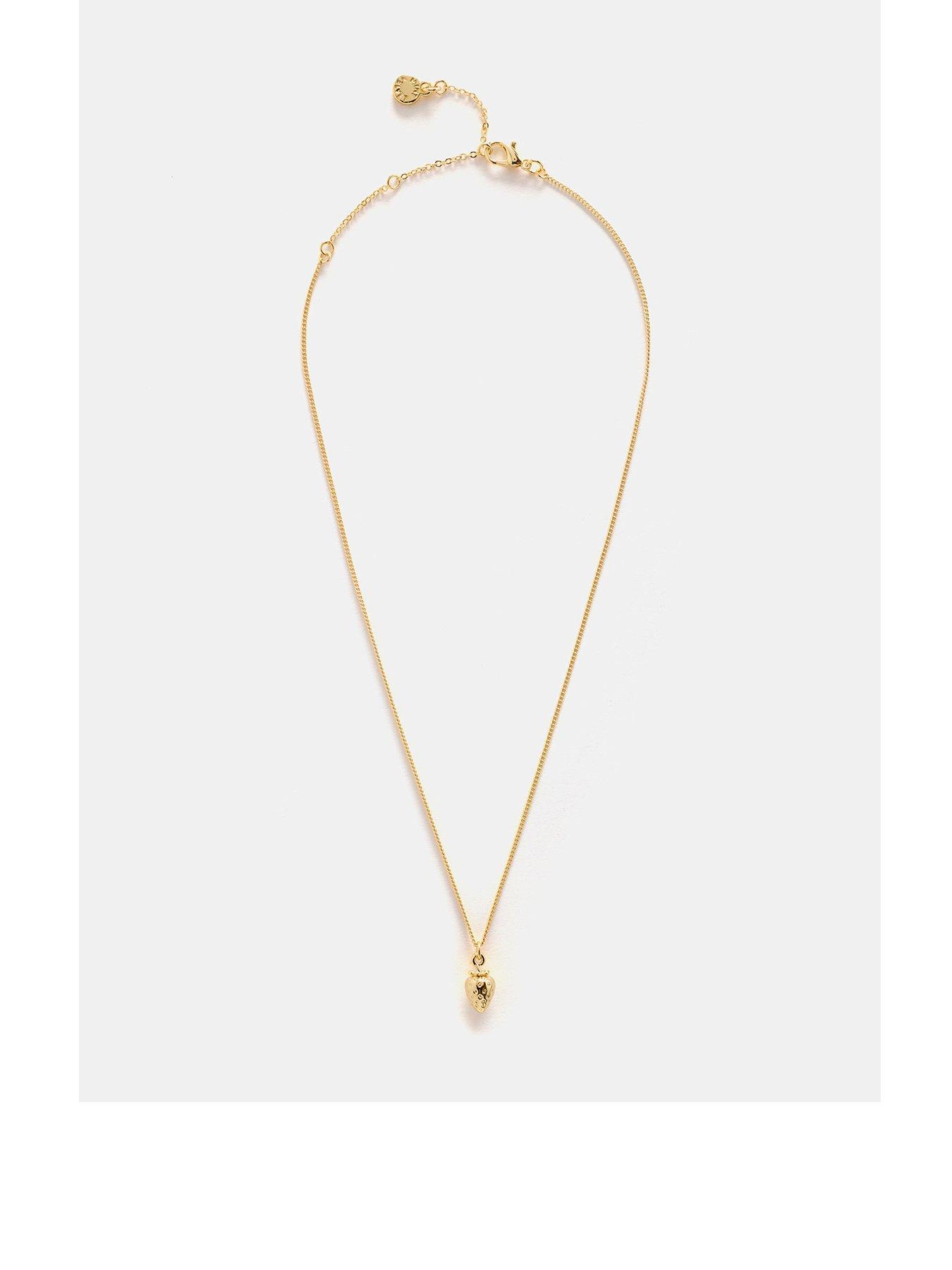 undefined Gold Plated Strawberry Charm Necklace - Gold
