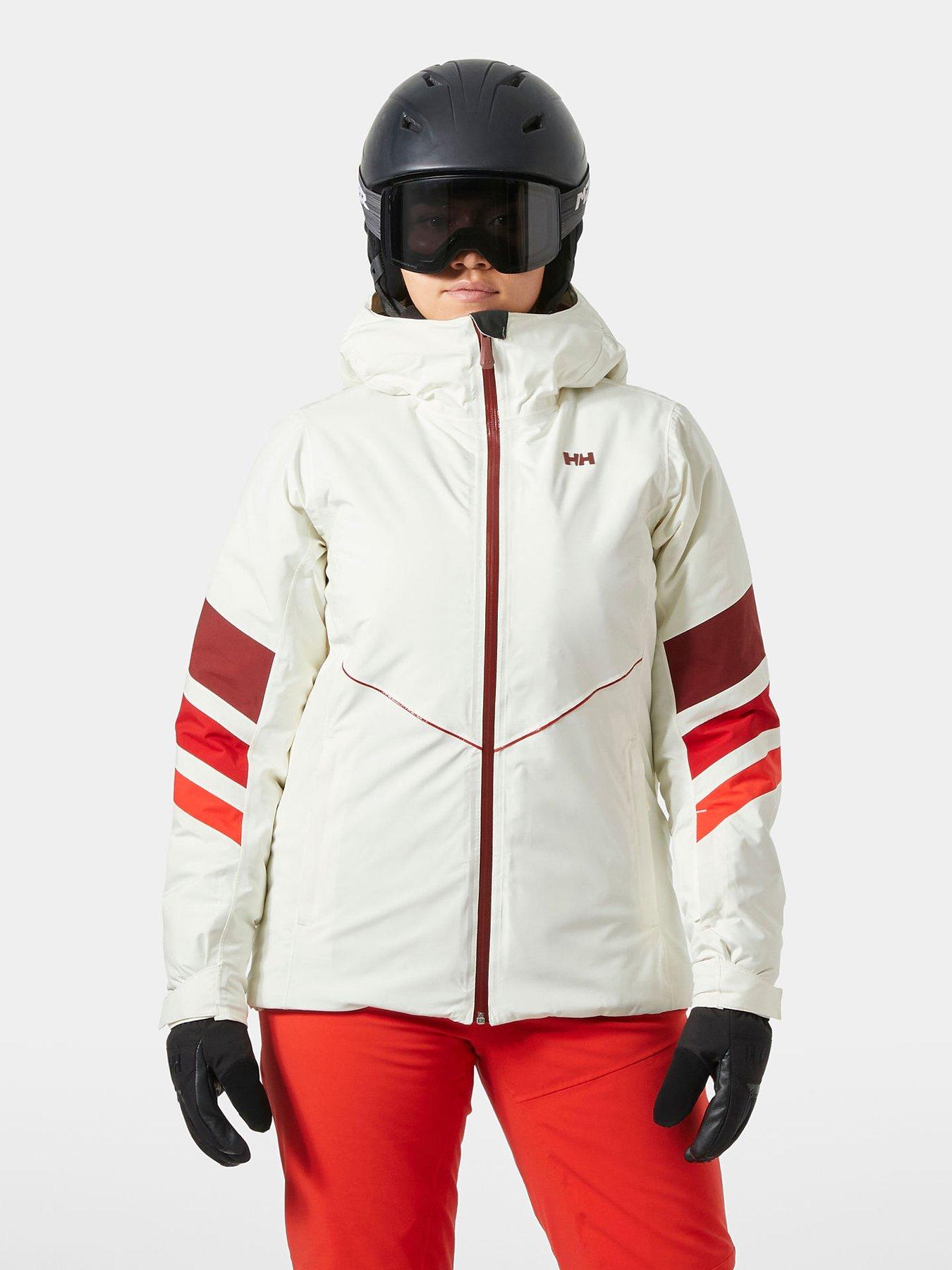 Helly Hansen Womens Panorama Insulated Ski Jacket (with Free Ski Pass), Cream, Size S, Women