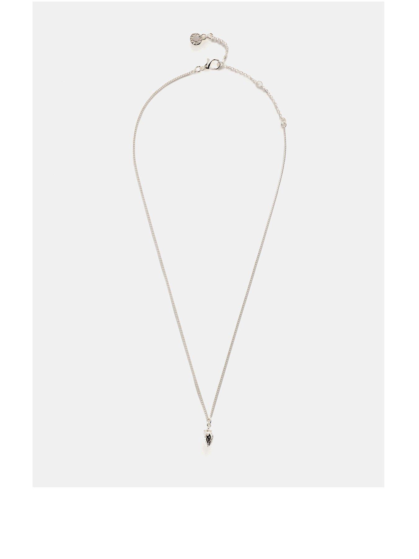 undefined Silver Plated Strawberry Charm Necklace - Silver