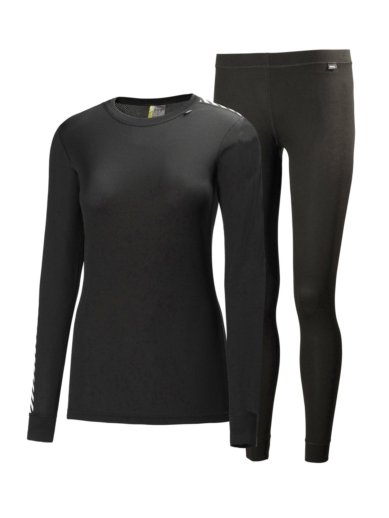 Helly Hansen Womens HH Comfort Light Base Layer Set, Black, Size Xs, Women