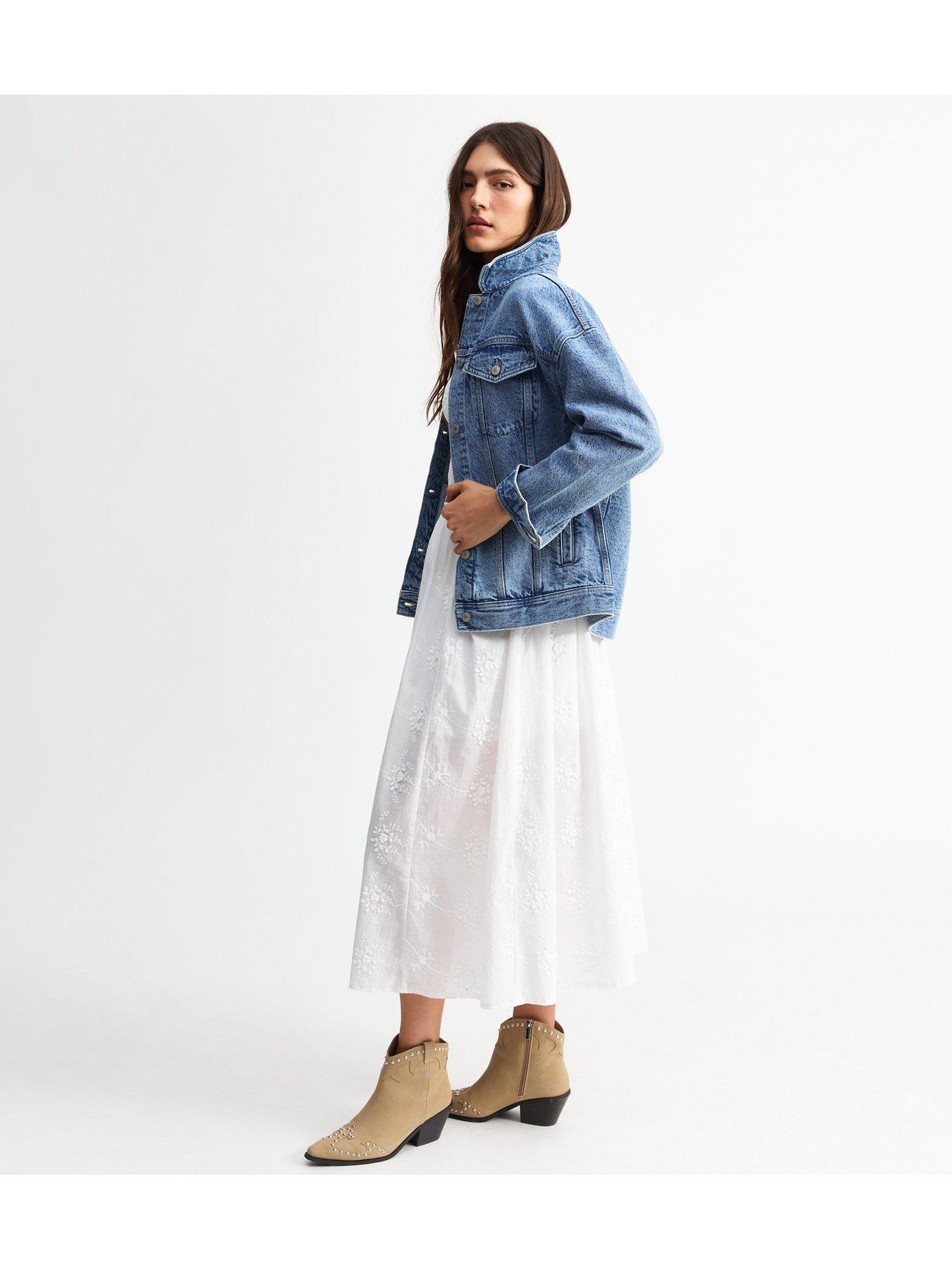 Image 3 of 5 of New Look Blue Oversized Denim Jacket