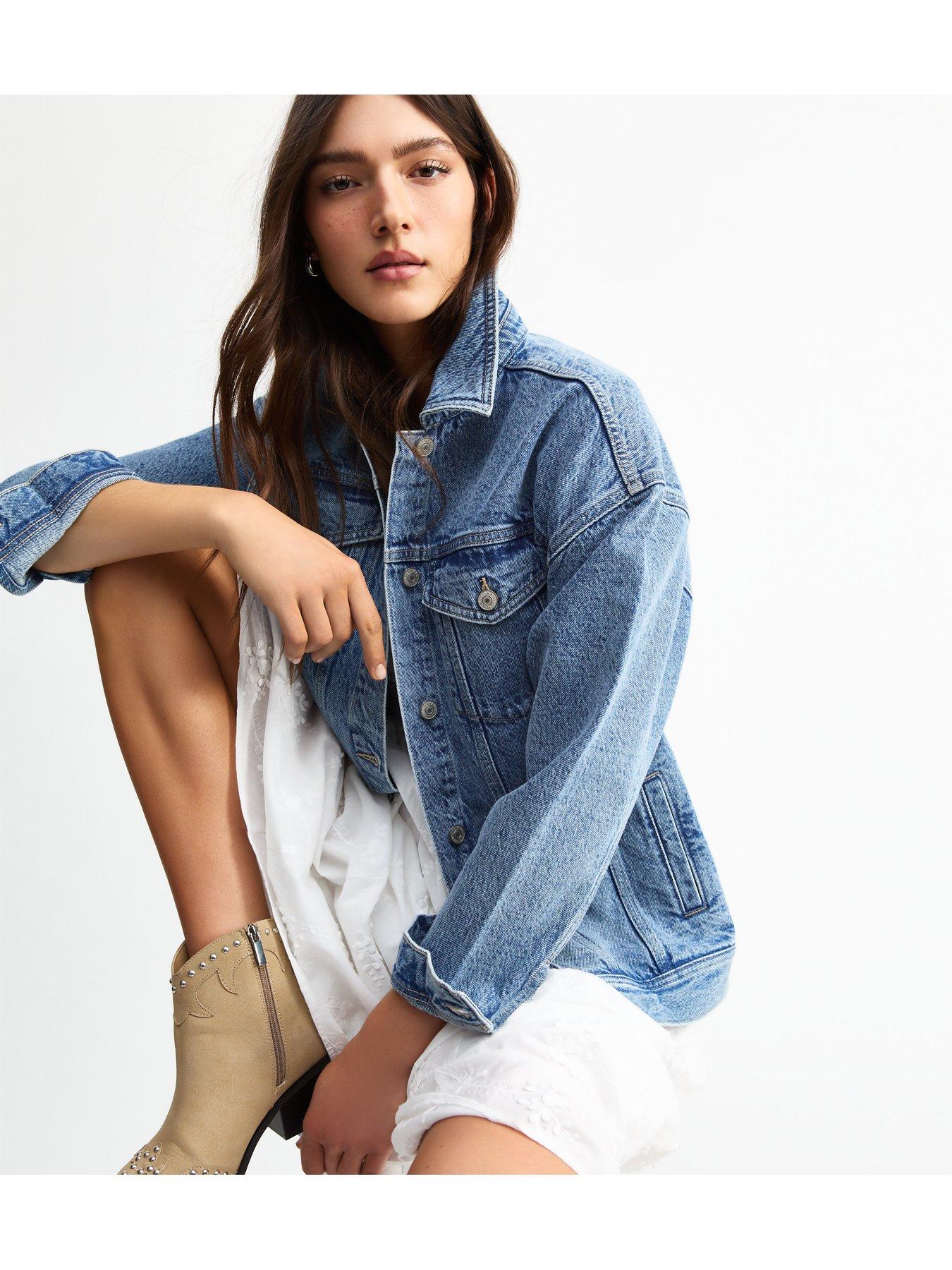 Image 5 of 5 of New Look Blue Oversized Denim Jacket