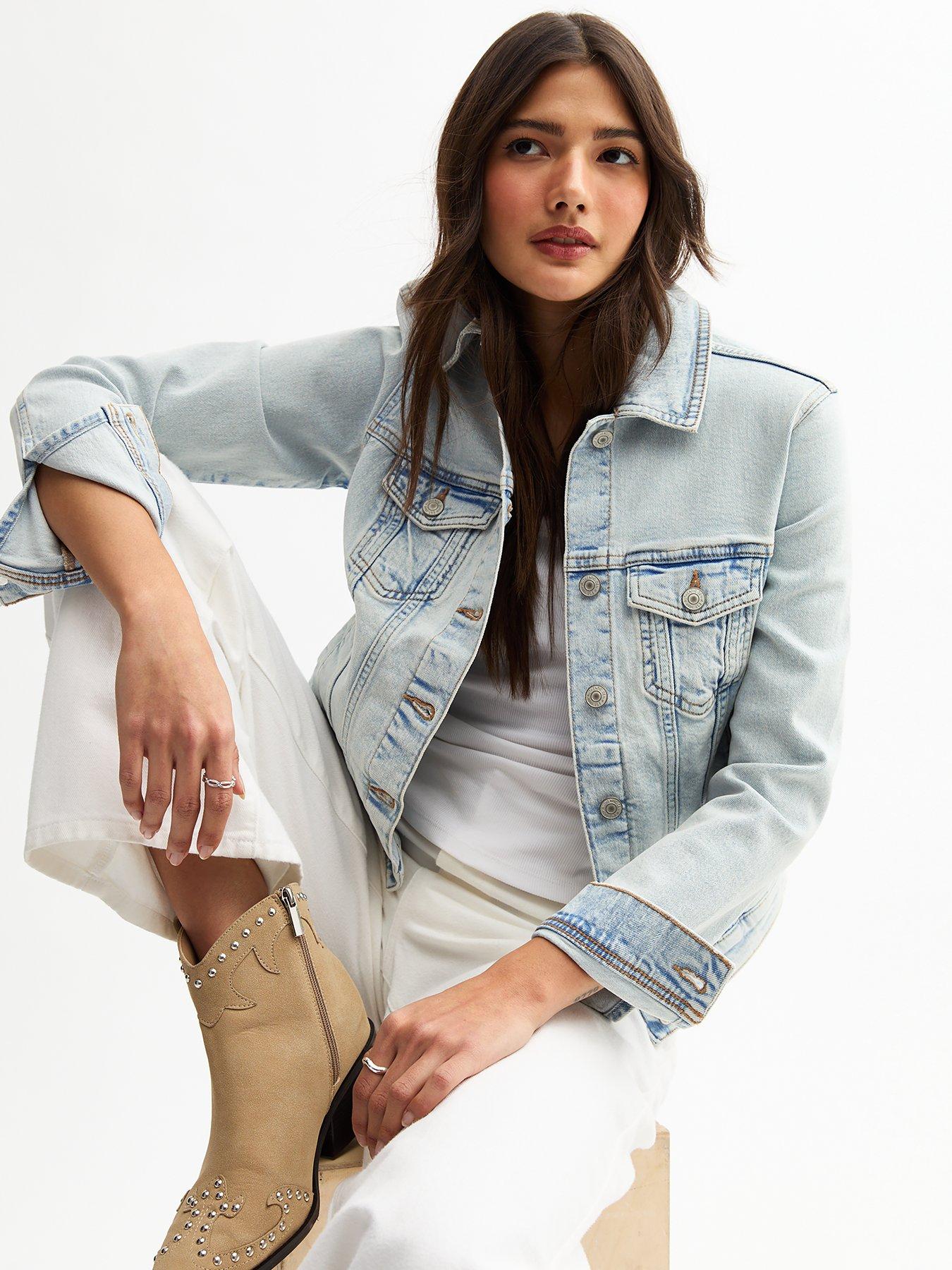 undefined Light Wash Denim Jacket - Bright Blue