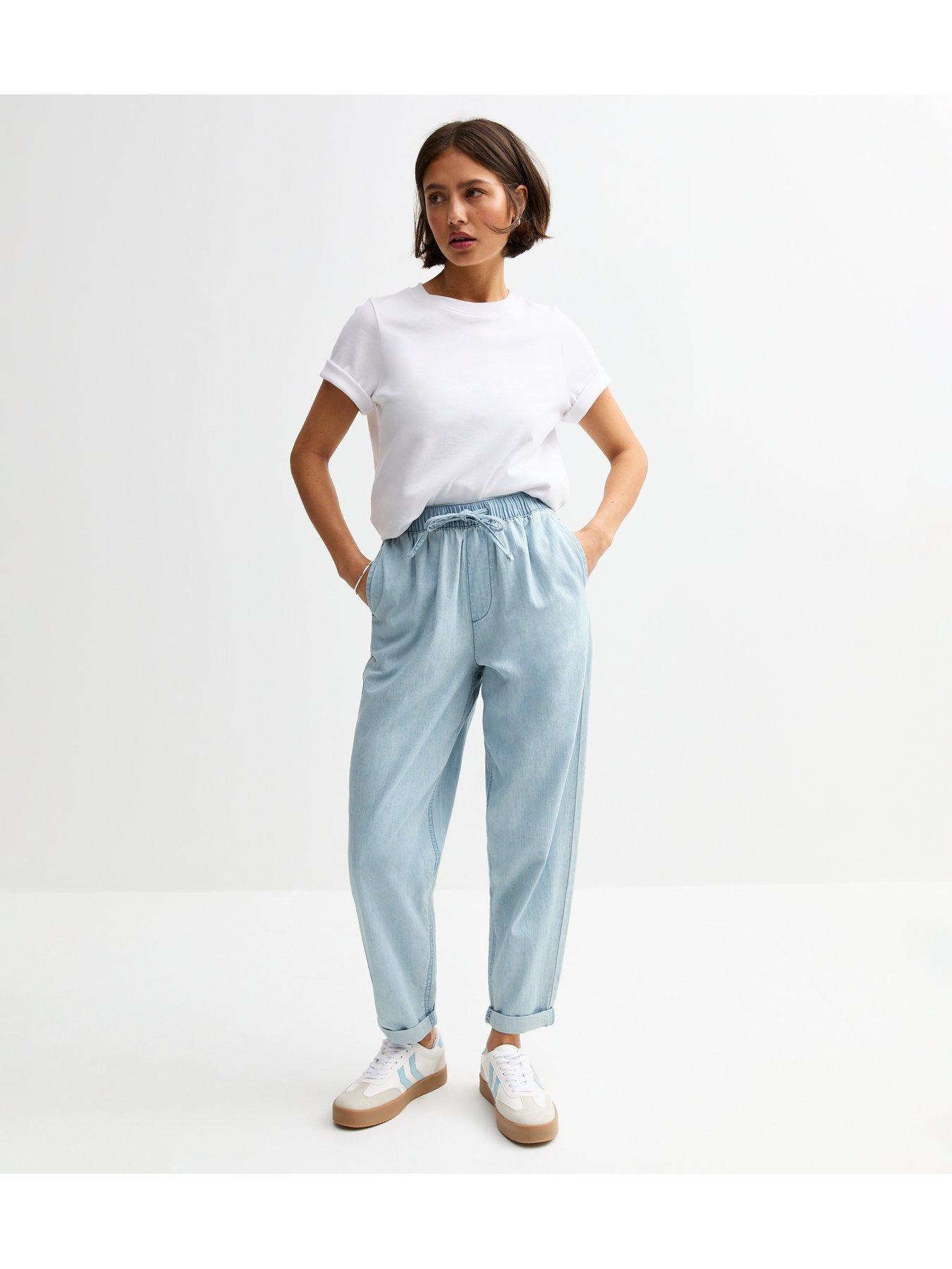 Image 3 of 6 of New Look Light Blue Tapered Look Denim Trousers