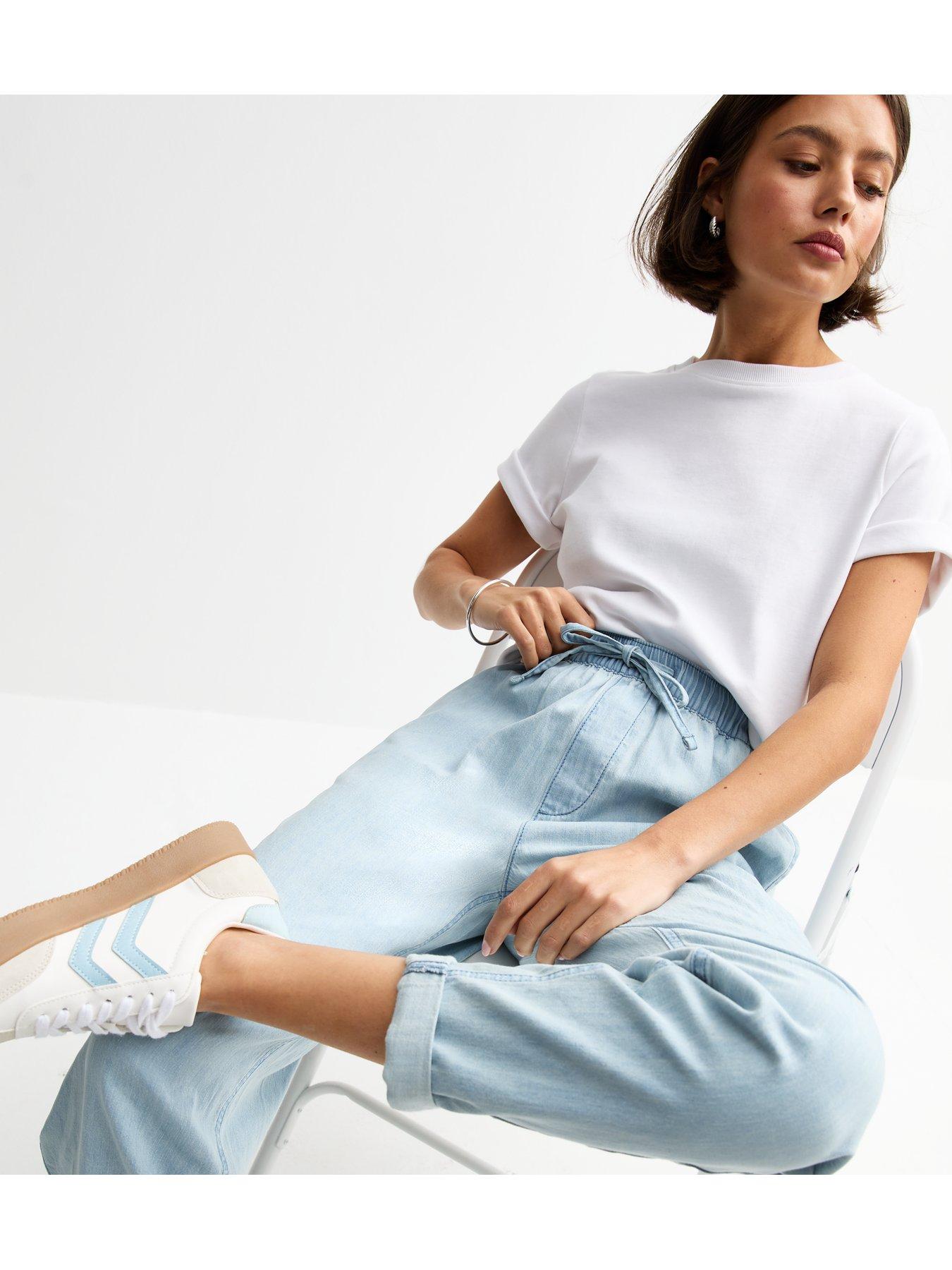 Image 4 of 6 of New Look Light Blue Tapered Look Denim Trousers