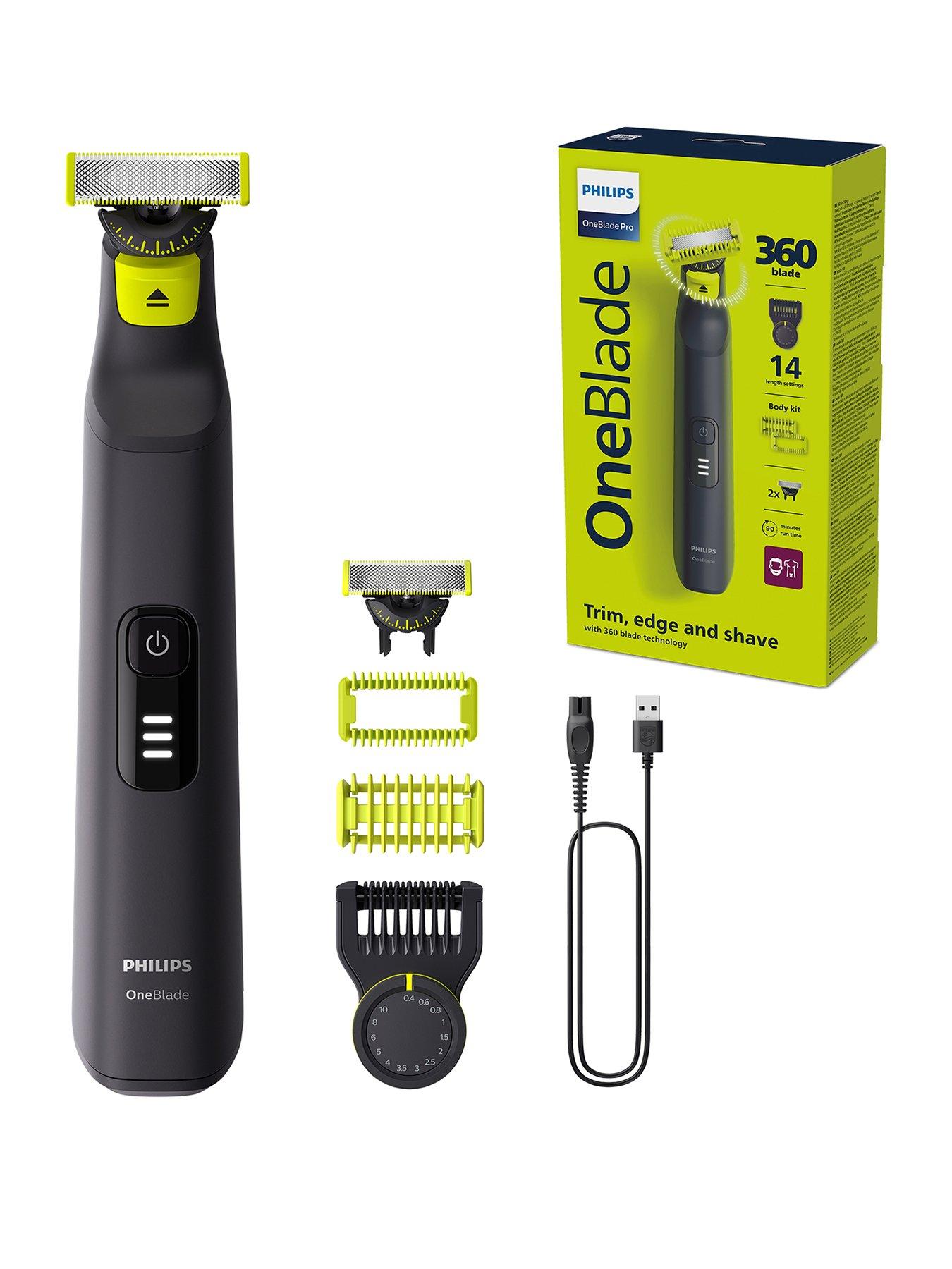 undefined OneBlade Pro 360 Beard Trimmer for Face  &  Body with 20-in-1 Adjustable Comb, Travel Pouch  &  extra 360 blade - Trim, Edge, Shave, QP6542/15