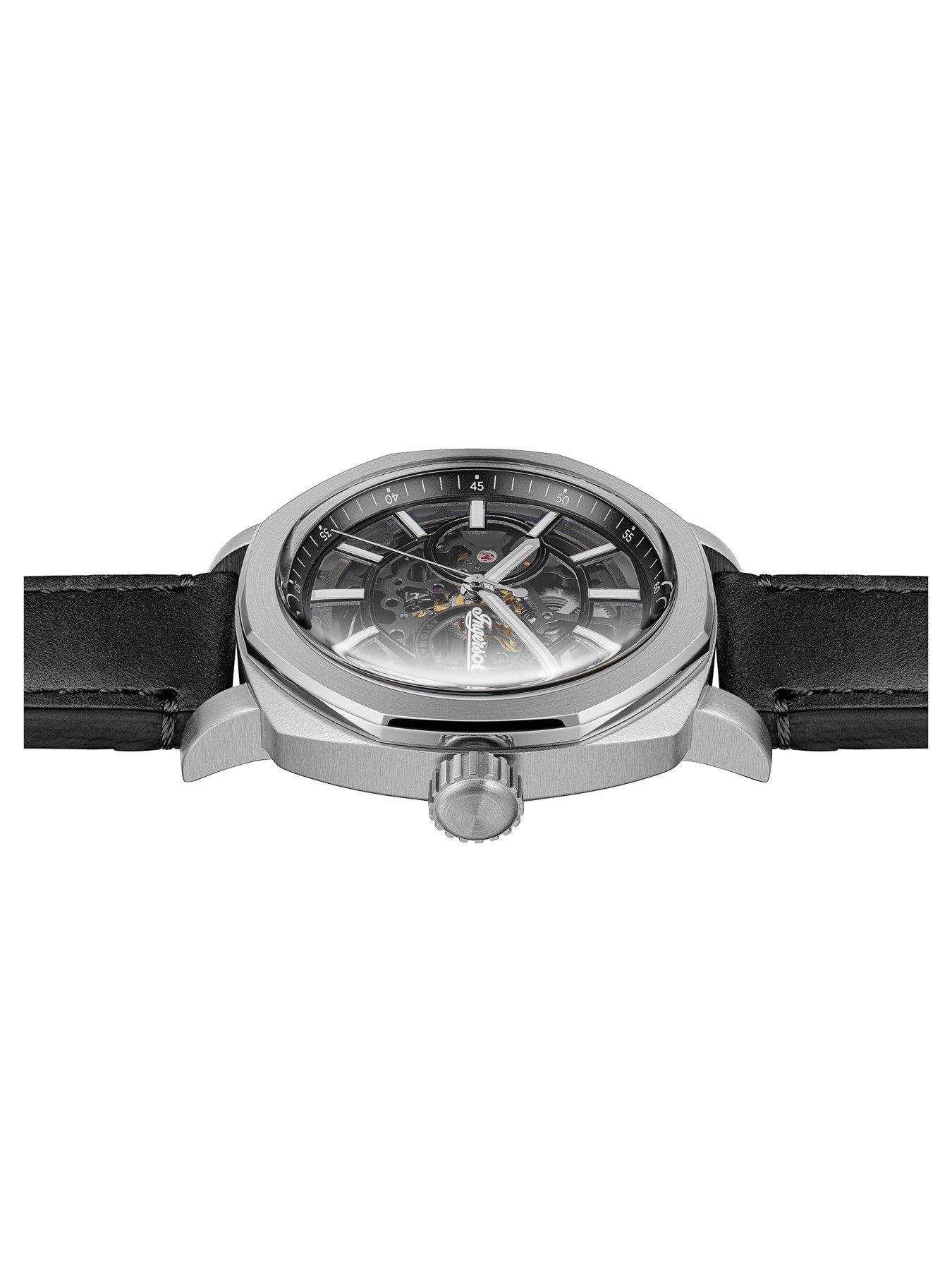 Image 2 of 6 of Ingersoll Outrider Gents Automatic Watch, Black dial, Stainless Steel case and Black Leather Strap