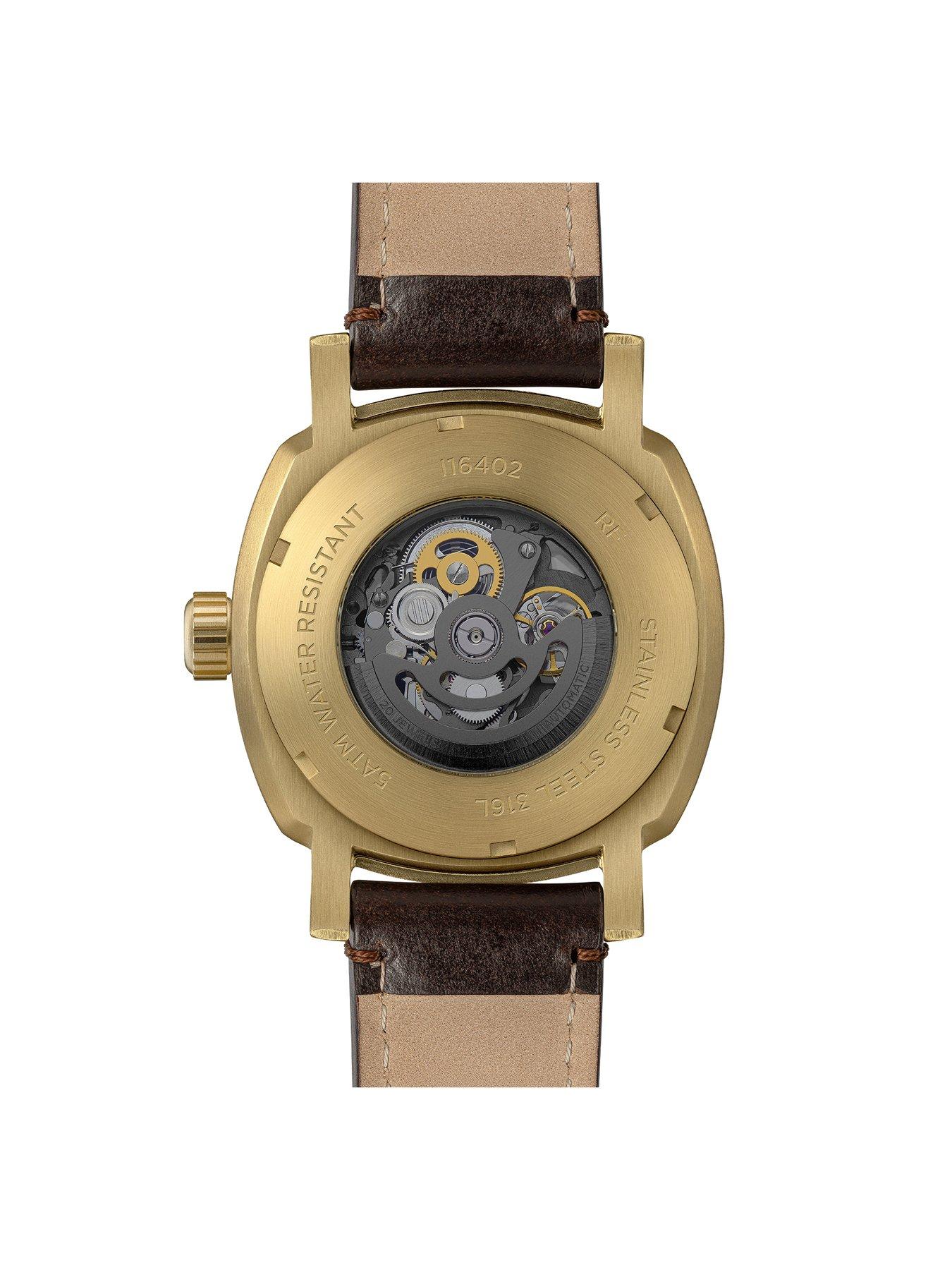 Image 6 of 6 of Ingersoll Outrider Gents Automatic Watch, Black dial, Stainless Steel case and Brown Leather Strap
