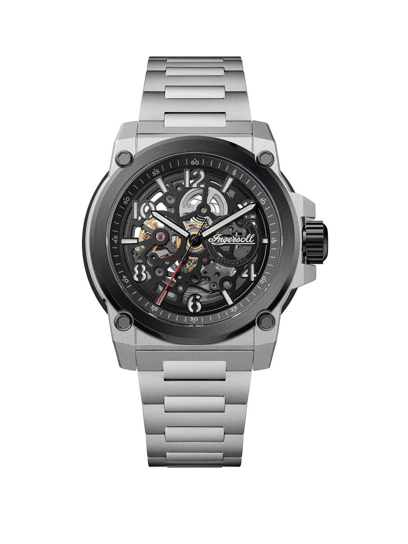 Ingersoll Anvil Automatic Gents Watch, Black dial, Stainless Steel Case and Bracelet