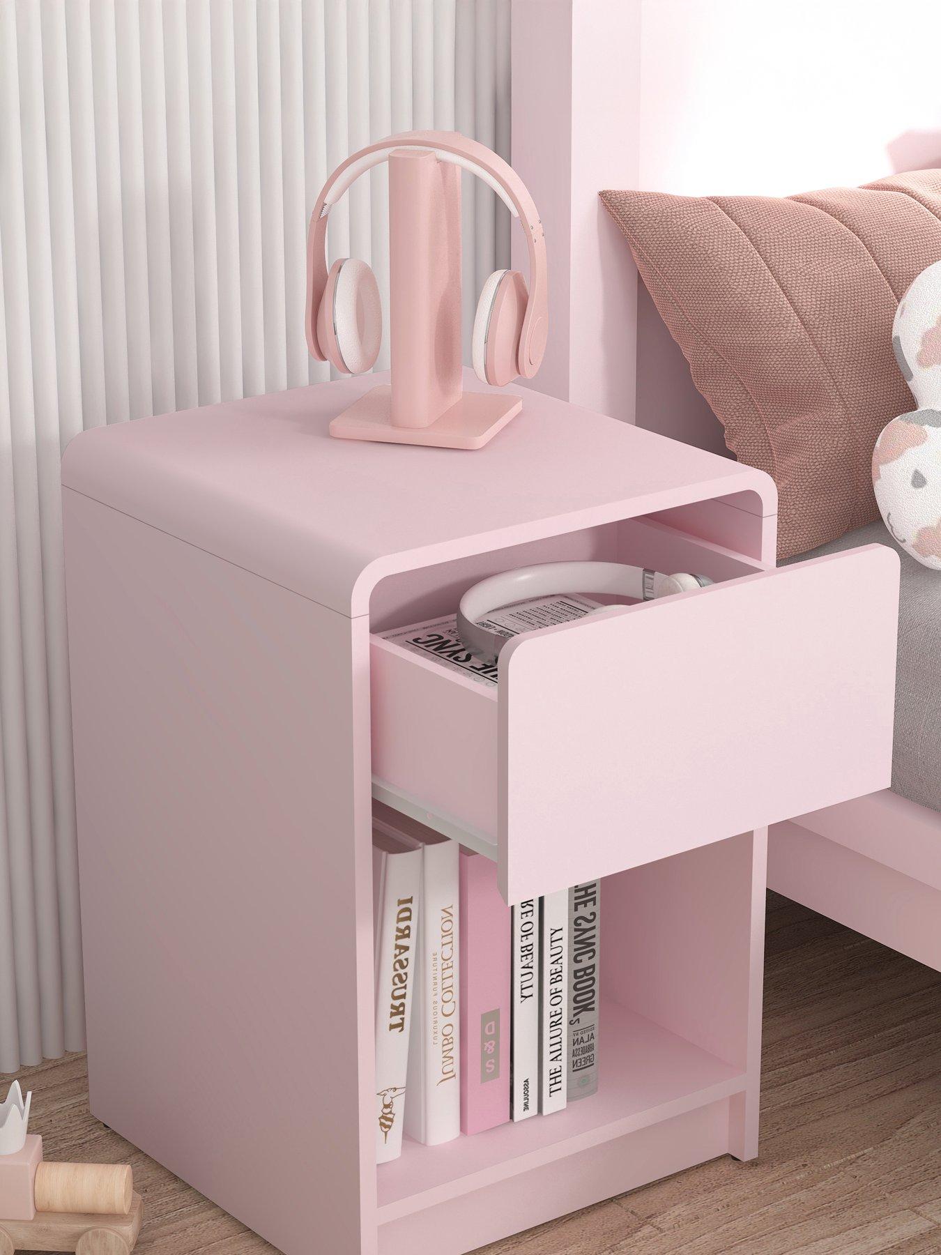 Image 3 of 7 of The Very Collection Bailey Kids Bedside Table - Pink&nbsp;- FSC&reg; Certified