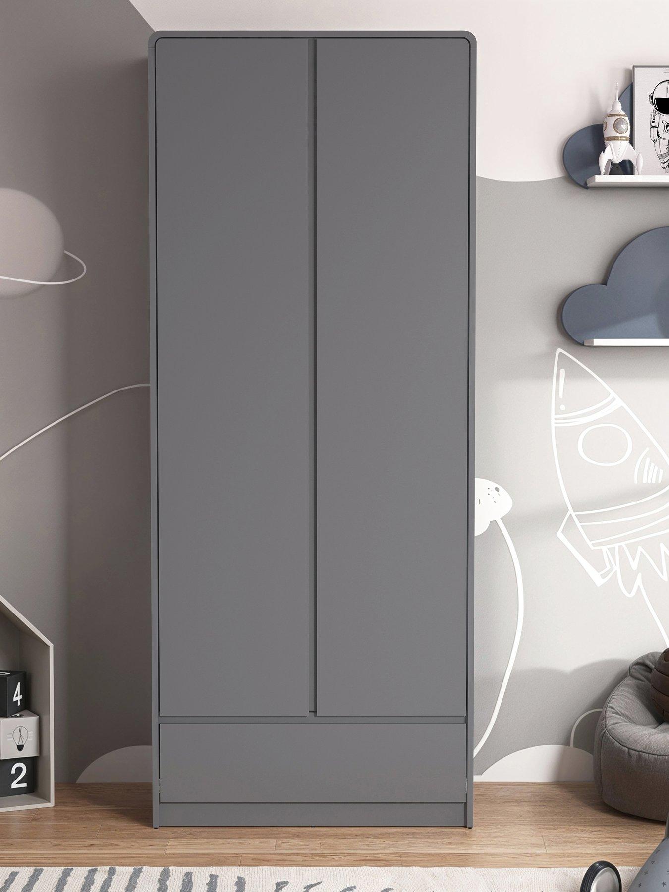 The Very Collection Bailey 2 Door, 1 Drawer Wardrobe - Grey - FSC® Certified