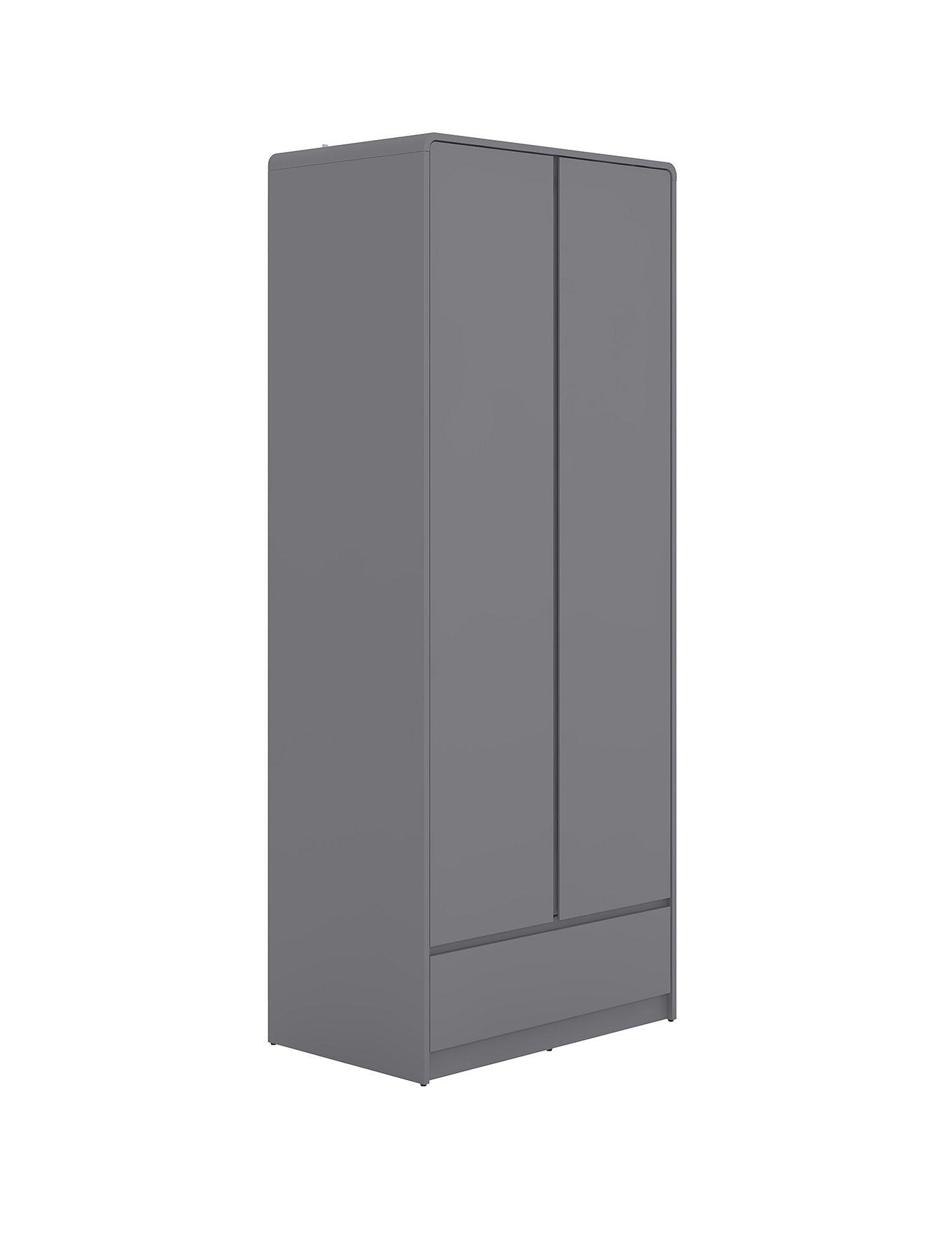 Image 2 of 7 of The Very Collection Bailey 2 Door, 1 Drawer Wardrobe - Grey - FSC&reg; Certified