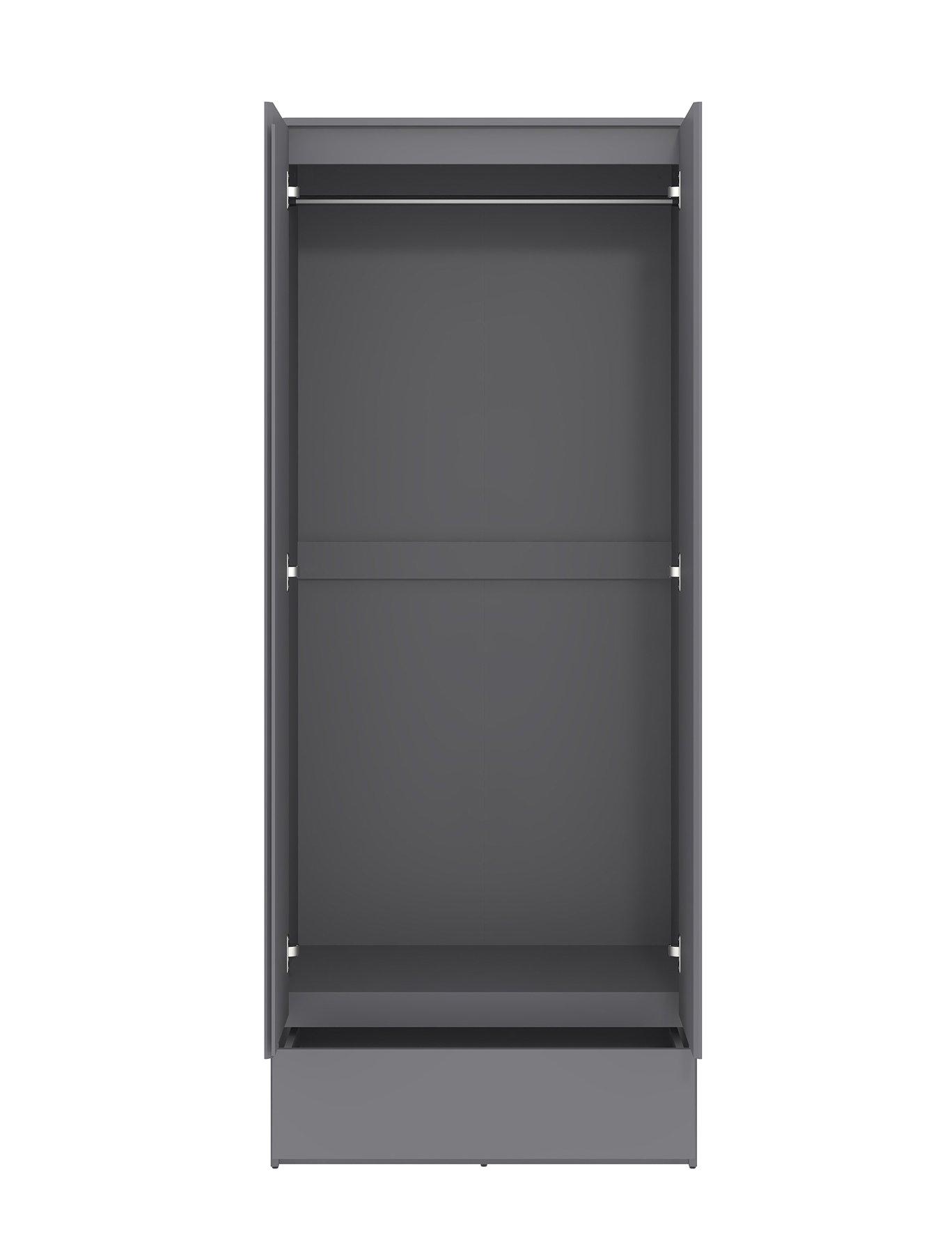 Image 4 of 7 of The Very Collection Bailey 2 Door, 1 Drawer Wardrobe - Grey - FSC&reg; Certified