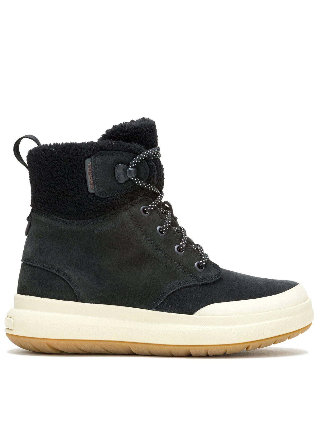 Merrell Womens Marquette Thermo Lace Waterproof Hiking Boots - Black