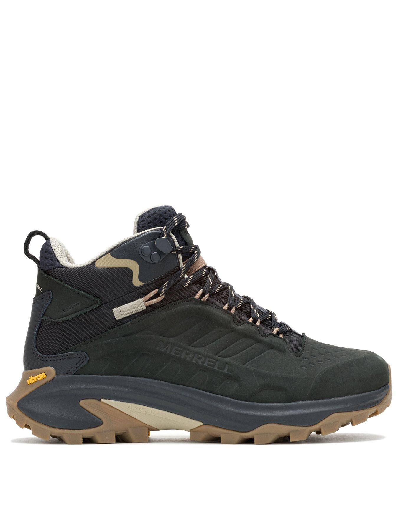 Image 1 of 4 of Merrell Womens Moab Speed 2L Mid Waterproof Hiking Boots - Black
