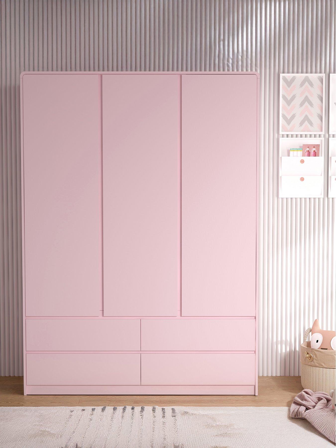 Very Home Bailey Kids 3 Door, 4 Drawer Wardrobe - Pink - FSC® Certified