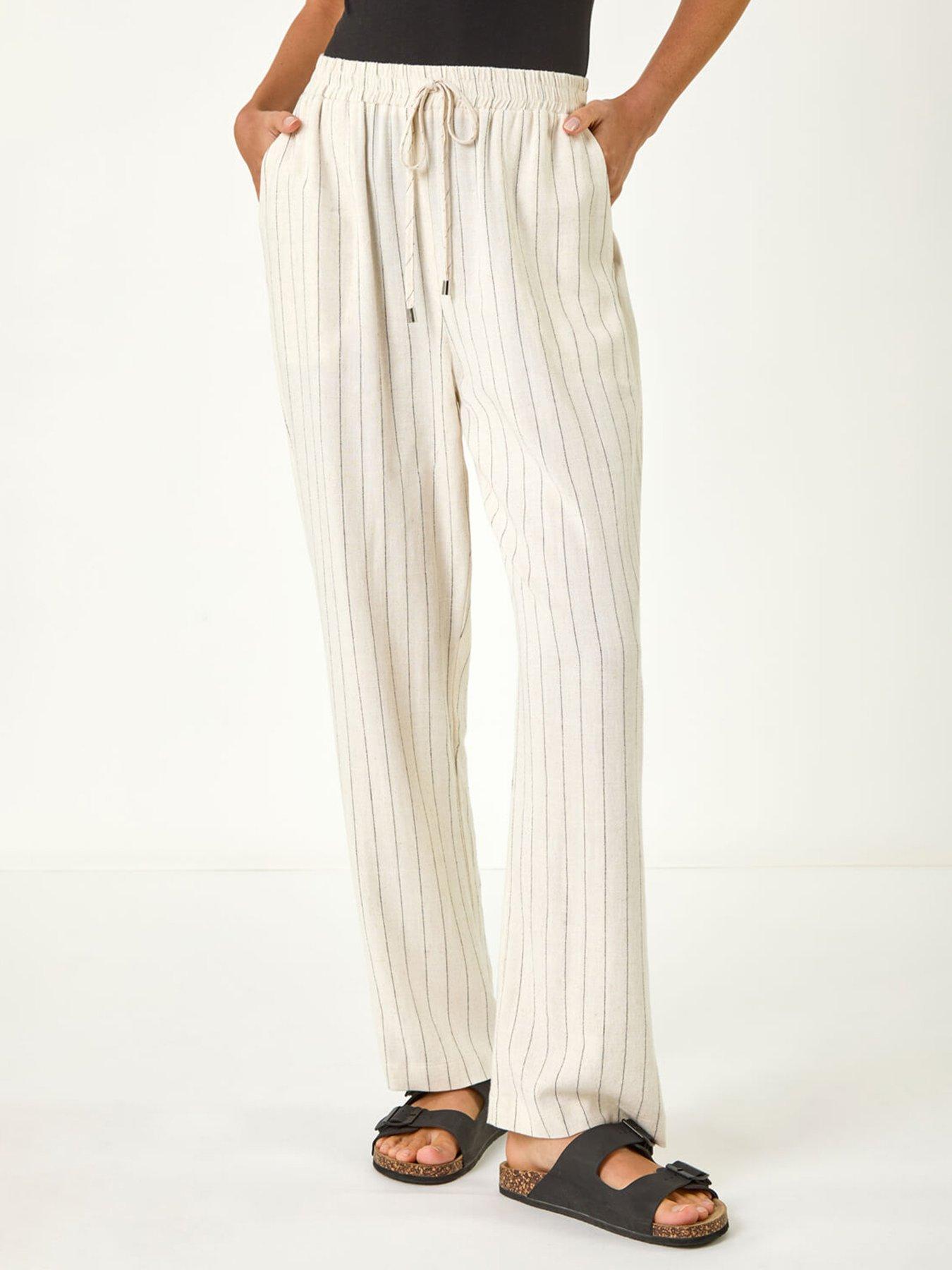 undefined Full Length Linen Trouser - Tan