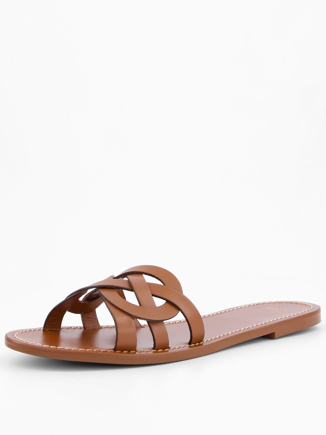 undefined Leather Sandals With Intertwined Strap - Brown