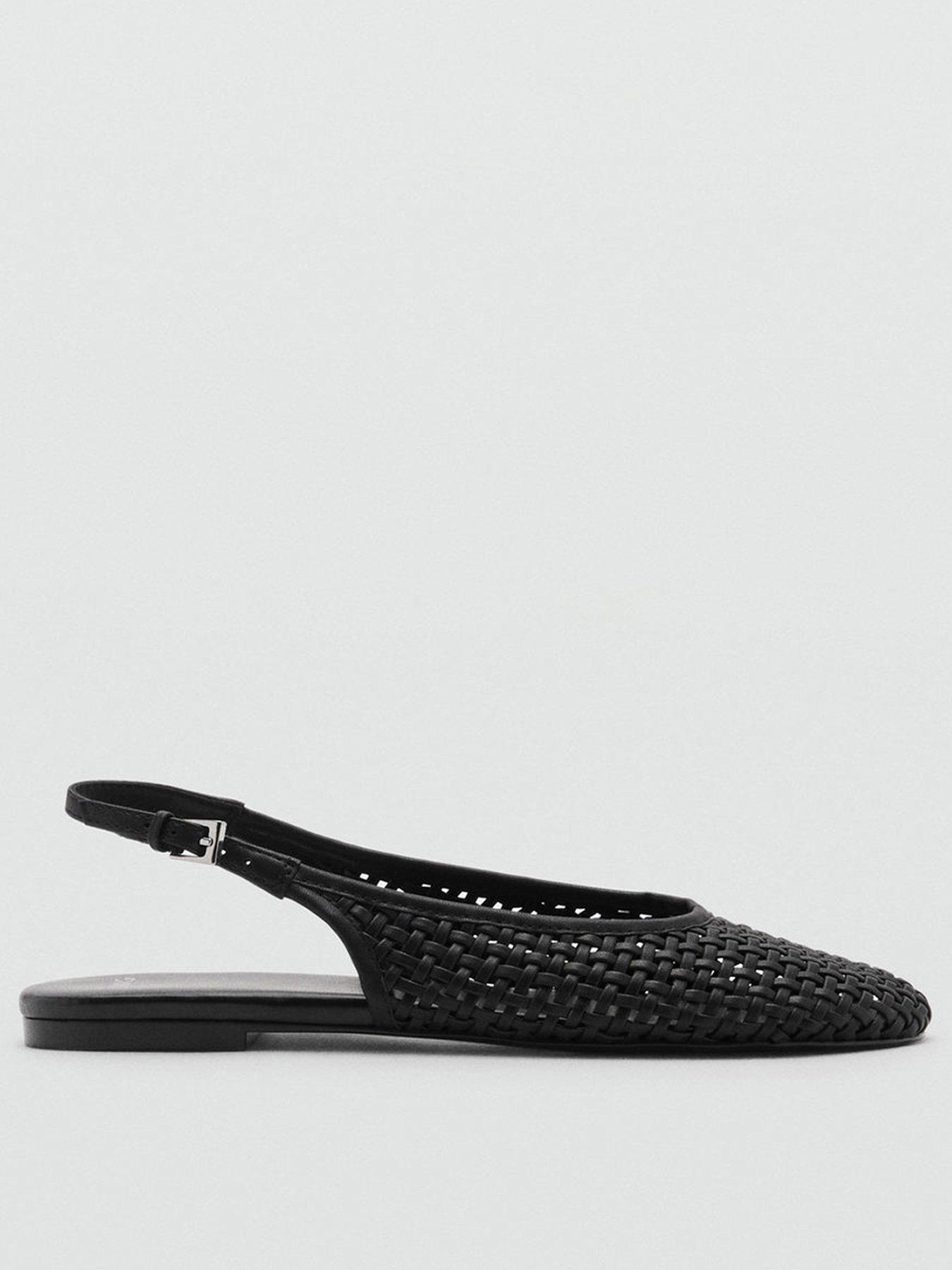Mango: Braided Leather Effect Shoe - Black