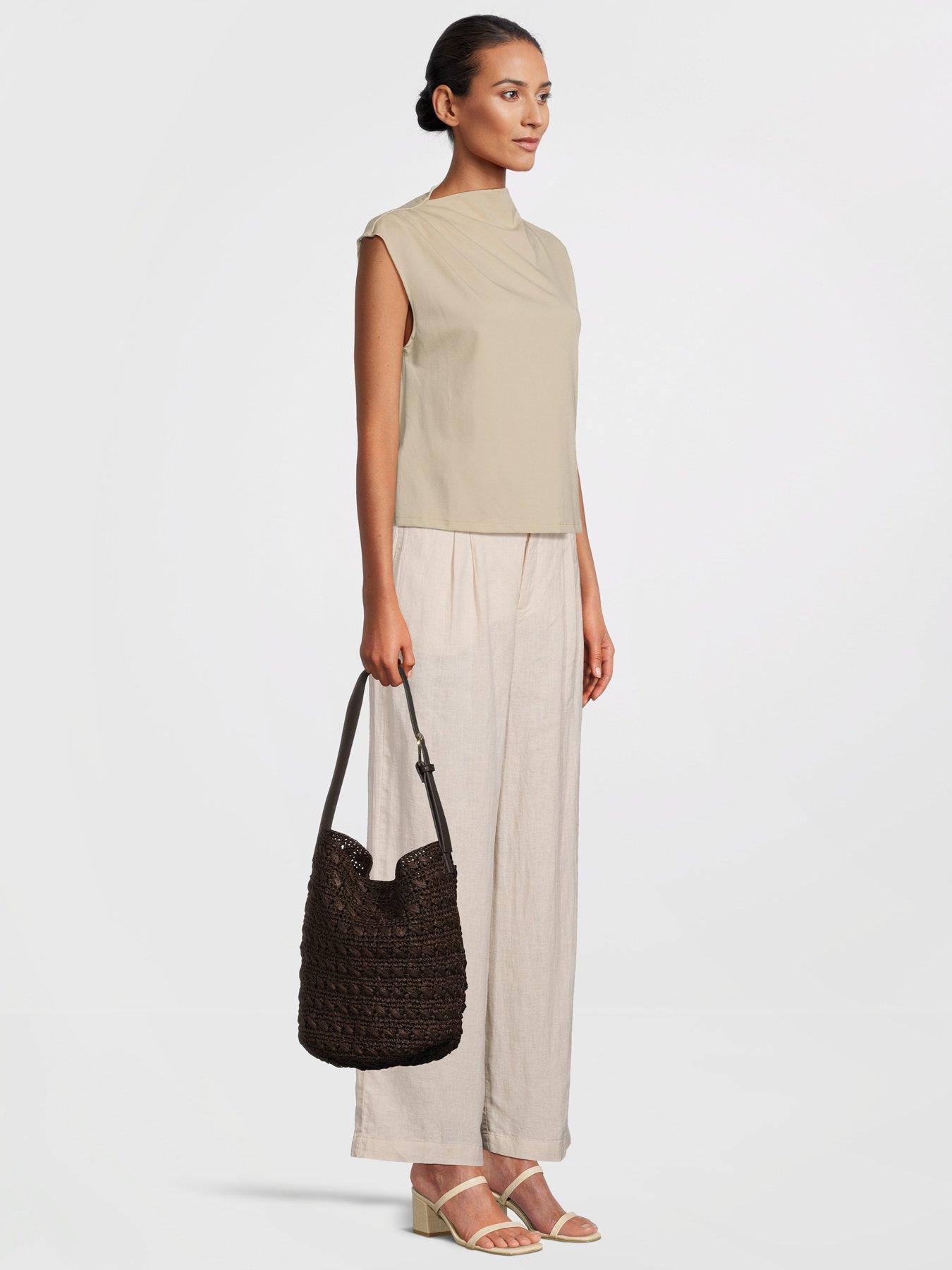Image 2 of 5 of Mango Natural Fibre Shoulder Bag - Brown