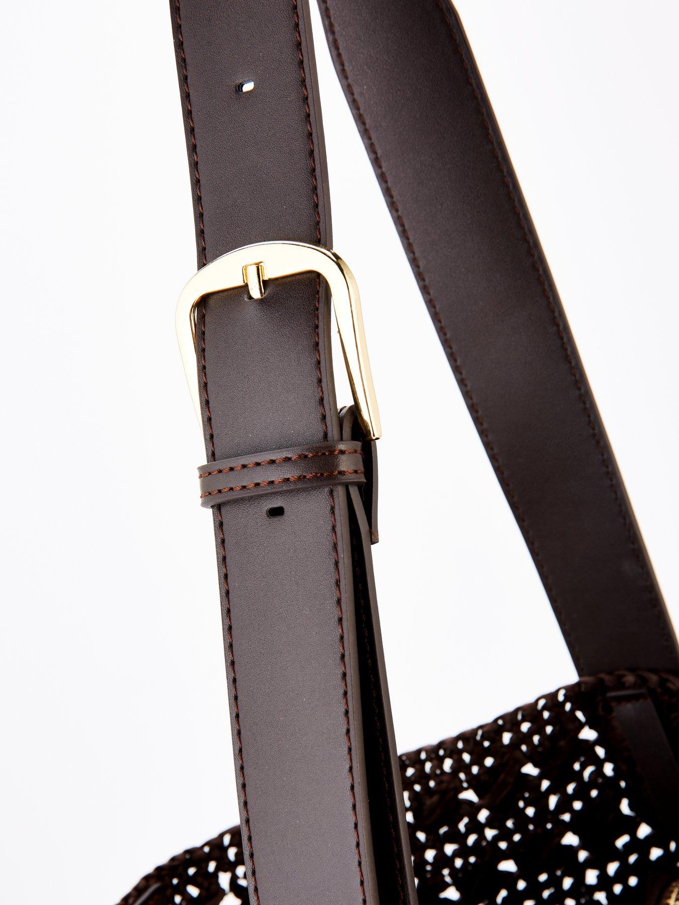 Image 4 of 5 of Mango Natural Fibre Shoulder Bag - Brown