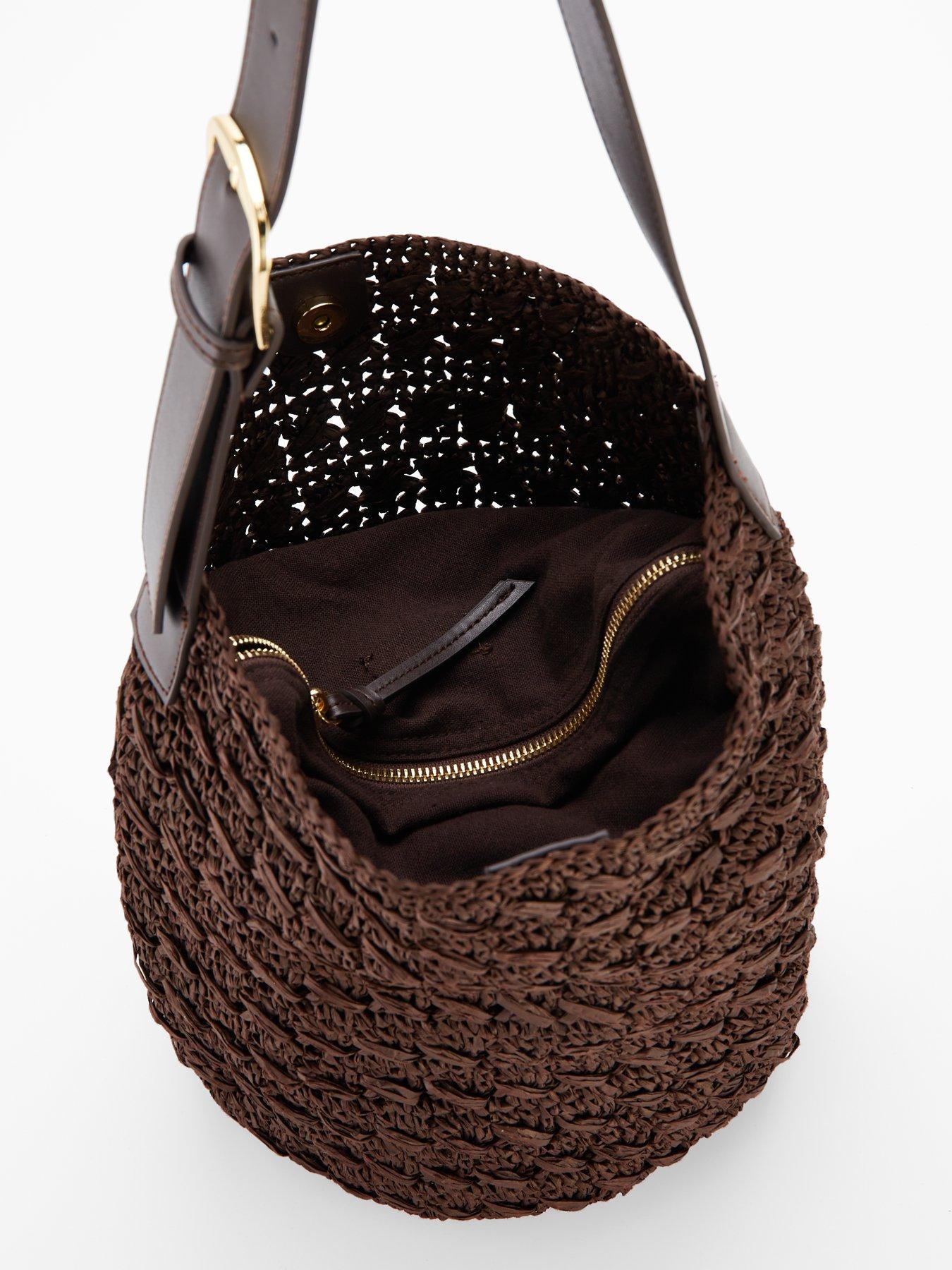 Image 5 of 5 of Mango Natural Fibre Shoulder Bag - Brown
