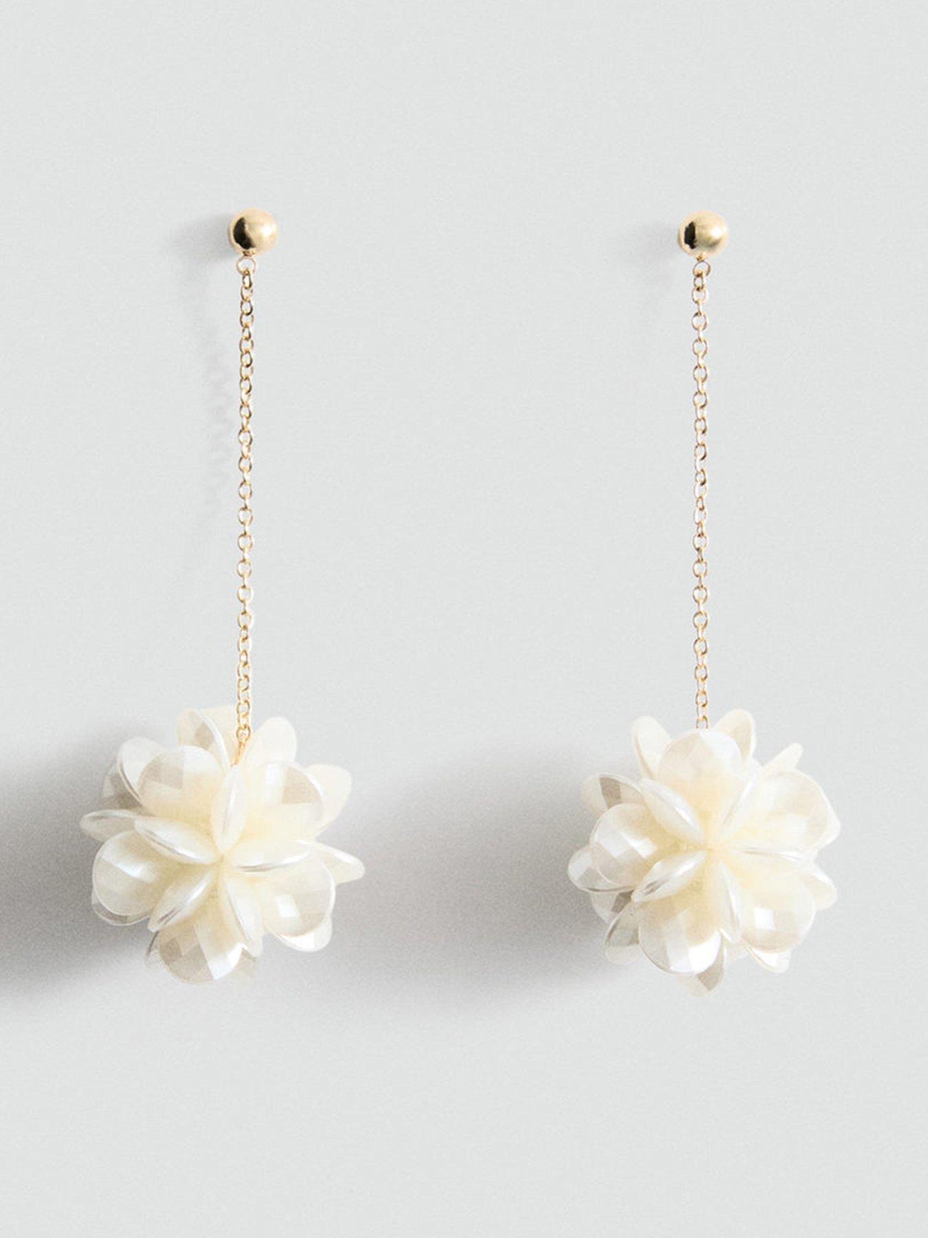 undefined Hanging Floral Earrings - Gold