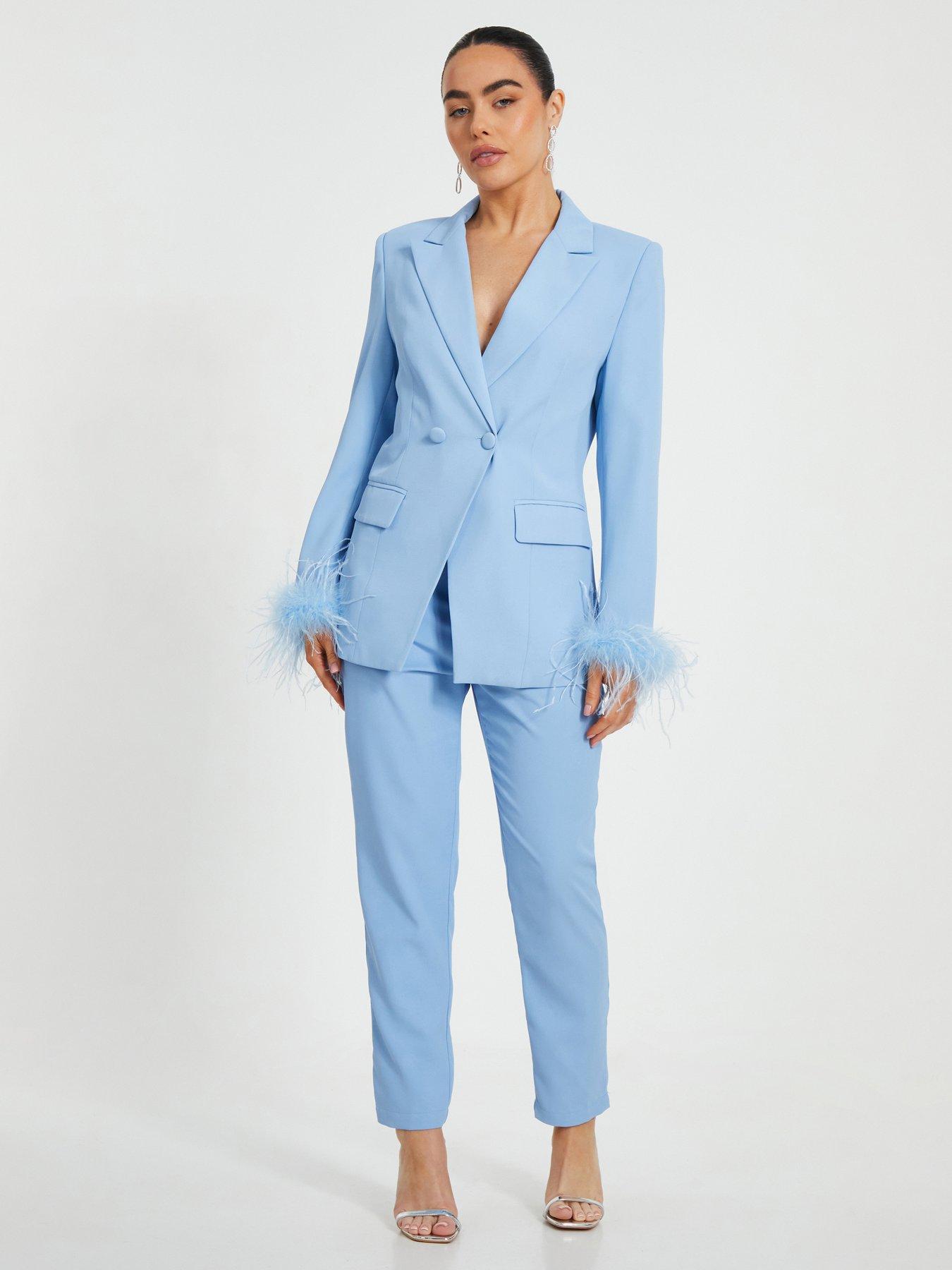 undefined Petite Light Blue Tapered Leg Trousers
