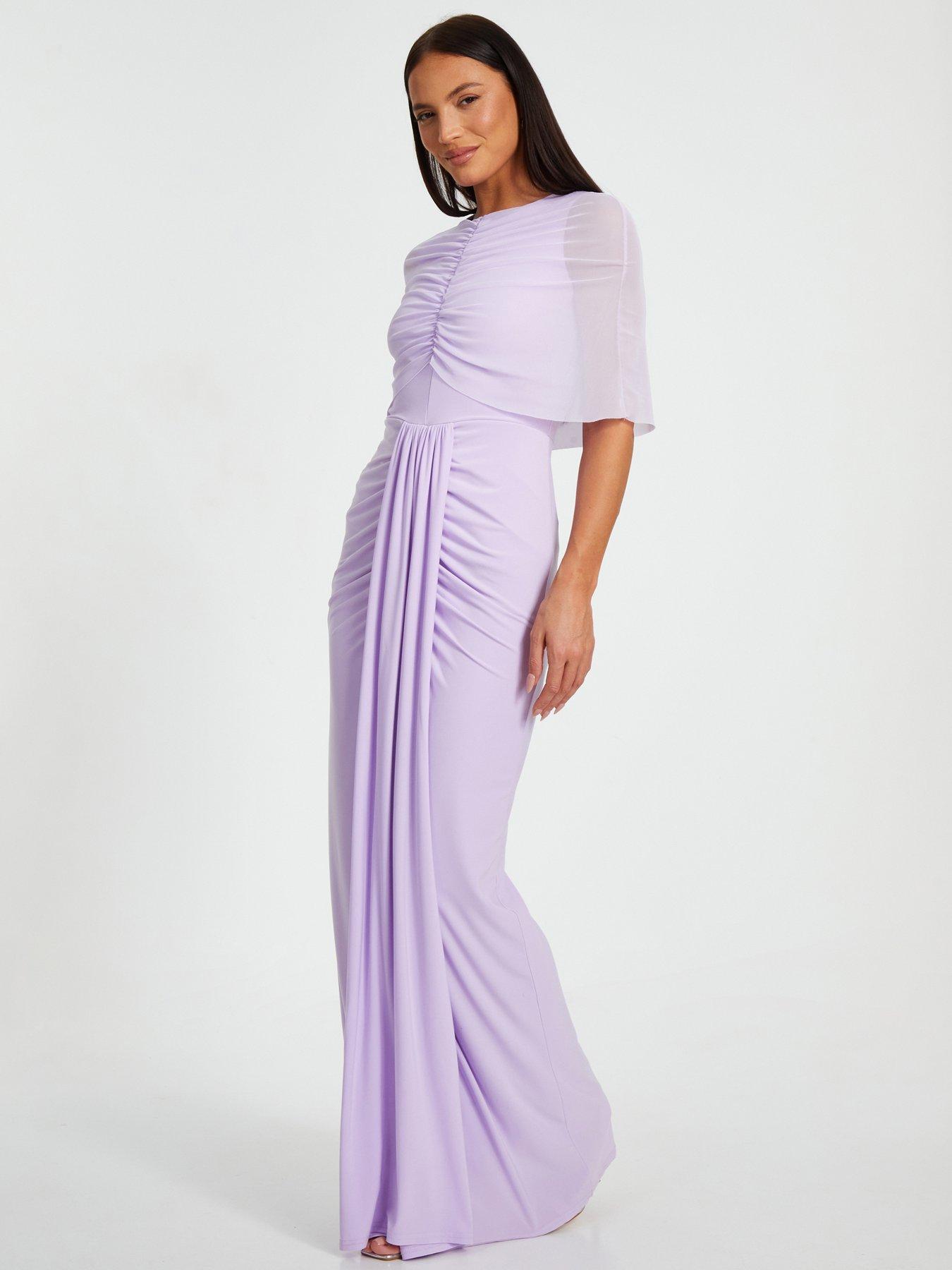 Image 3 of 6 of Quiz Lilac Draped Maxi Dress
