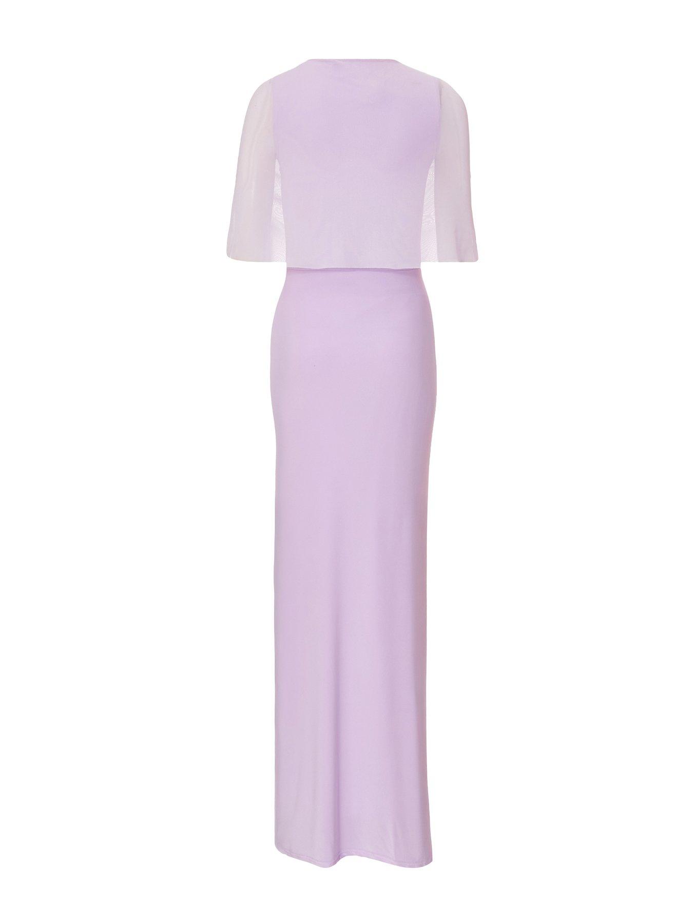 Image 5 of 6 of Quiz Lilac Draped Maxi Dress