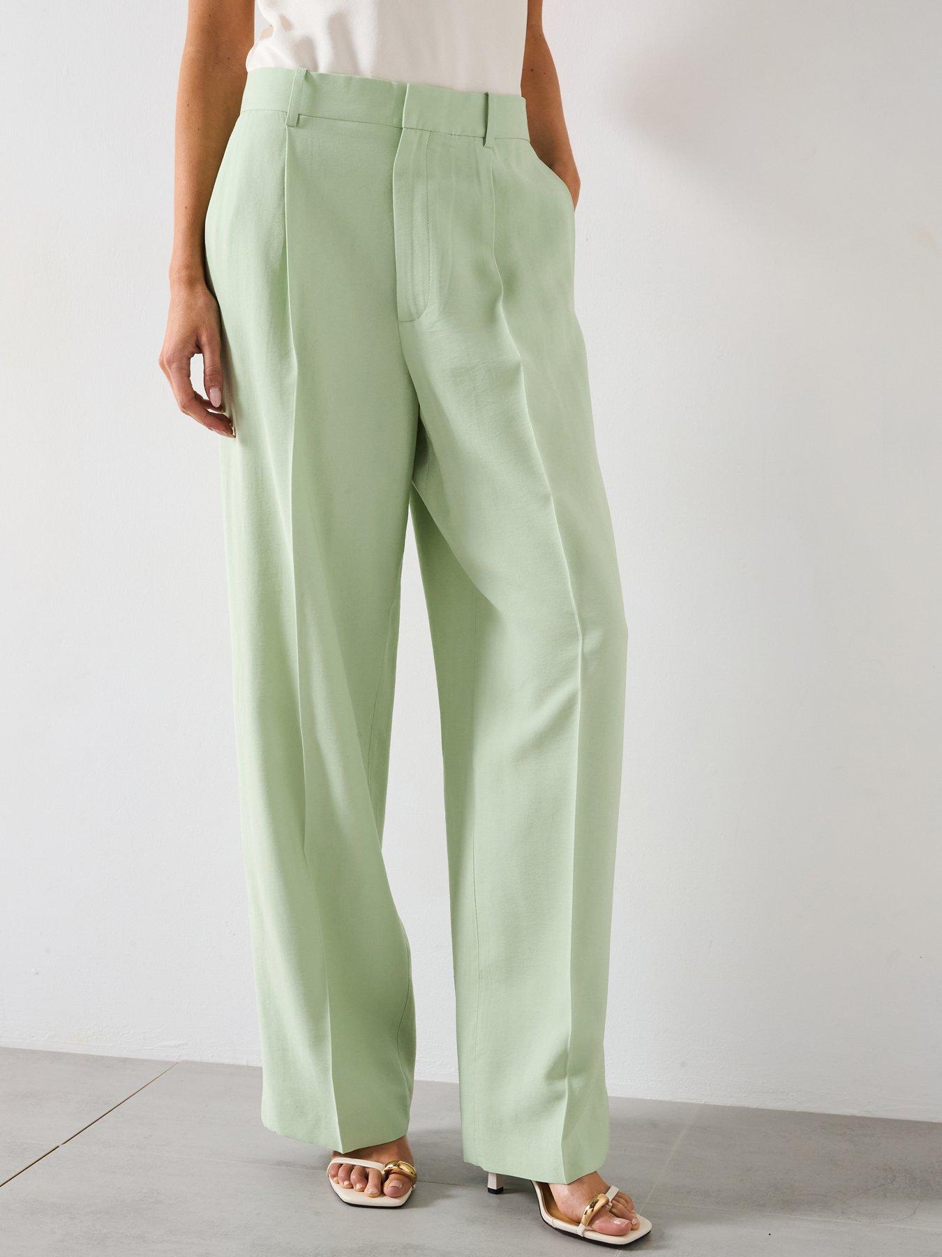 Mango Straight-Fit Suit Trousers Green Very