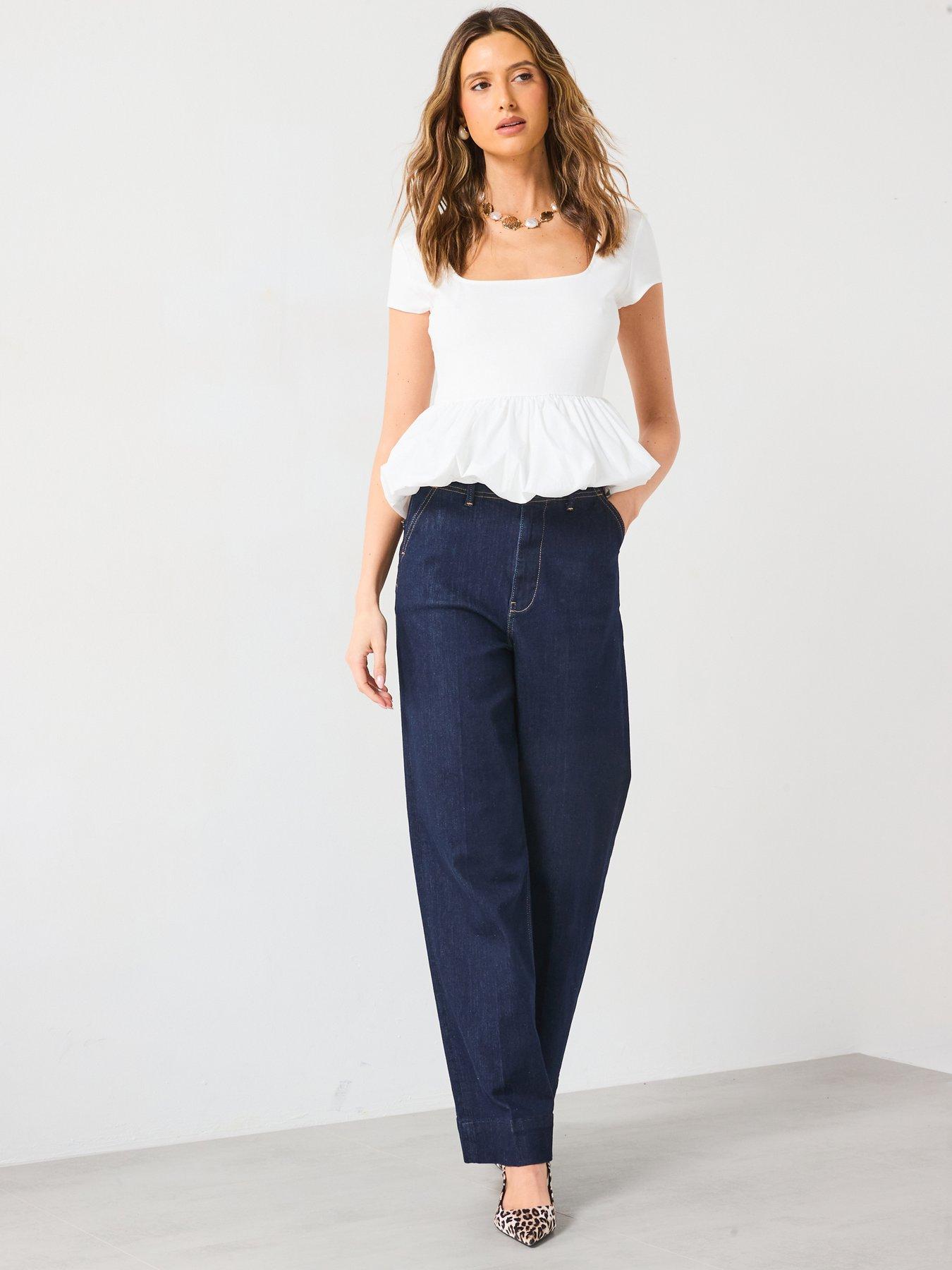Mango Short Sleeve Ruffle Top - White | Very