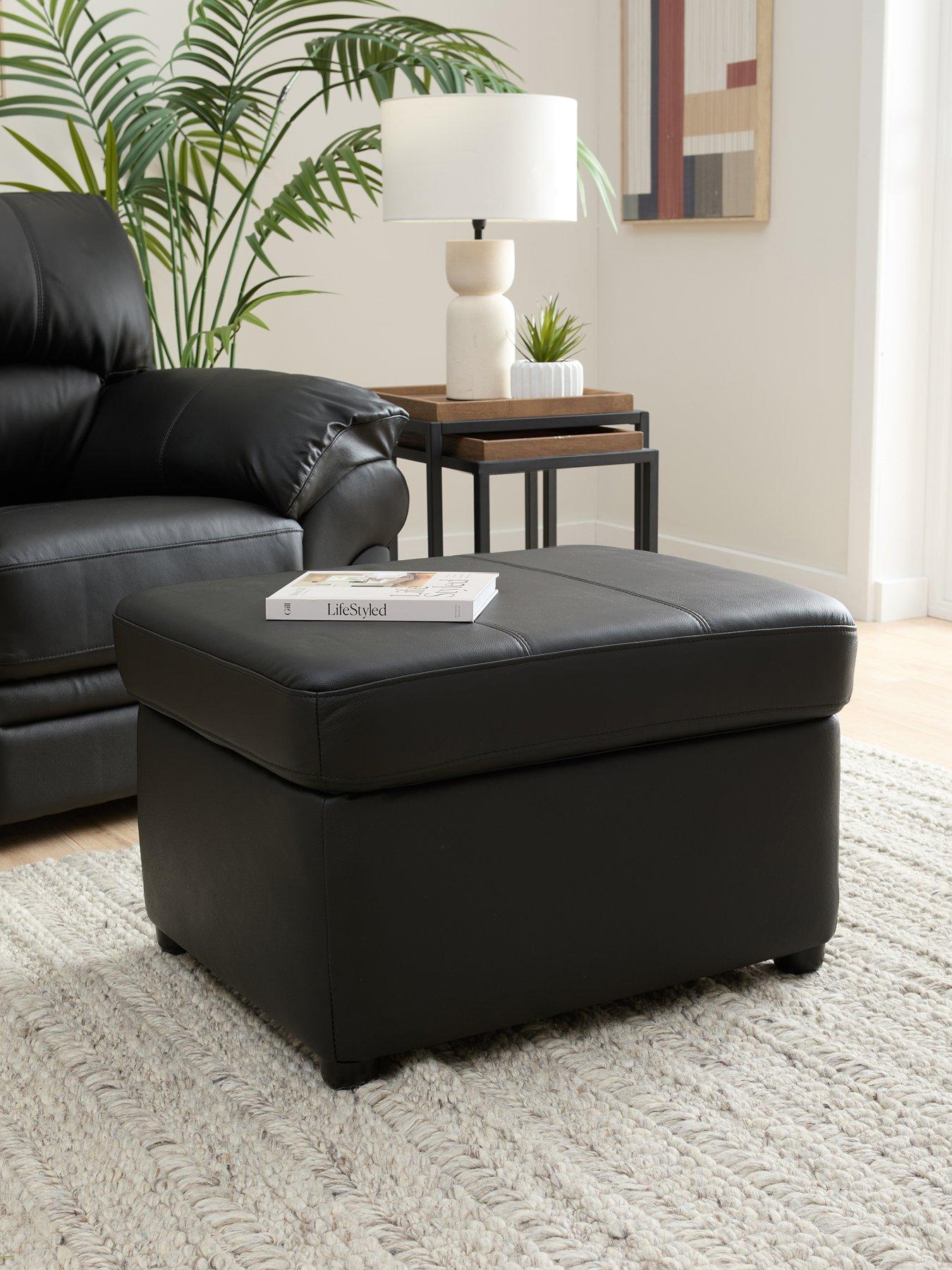 The Very Collection Wilmslow Leather Footstool with Storage