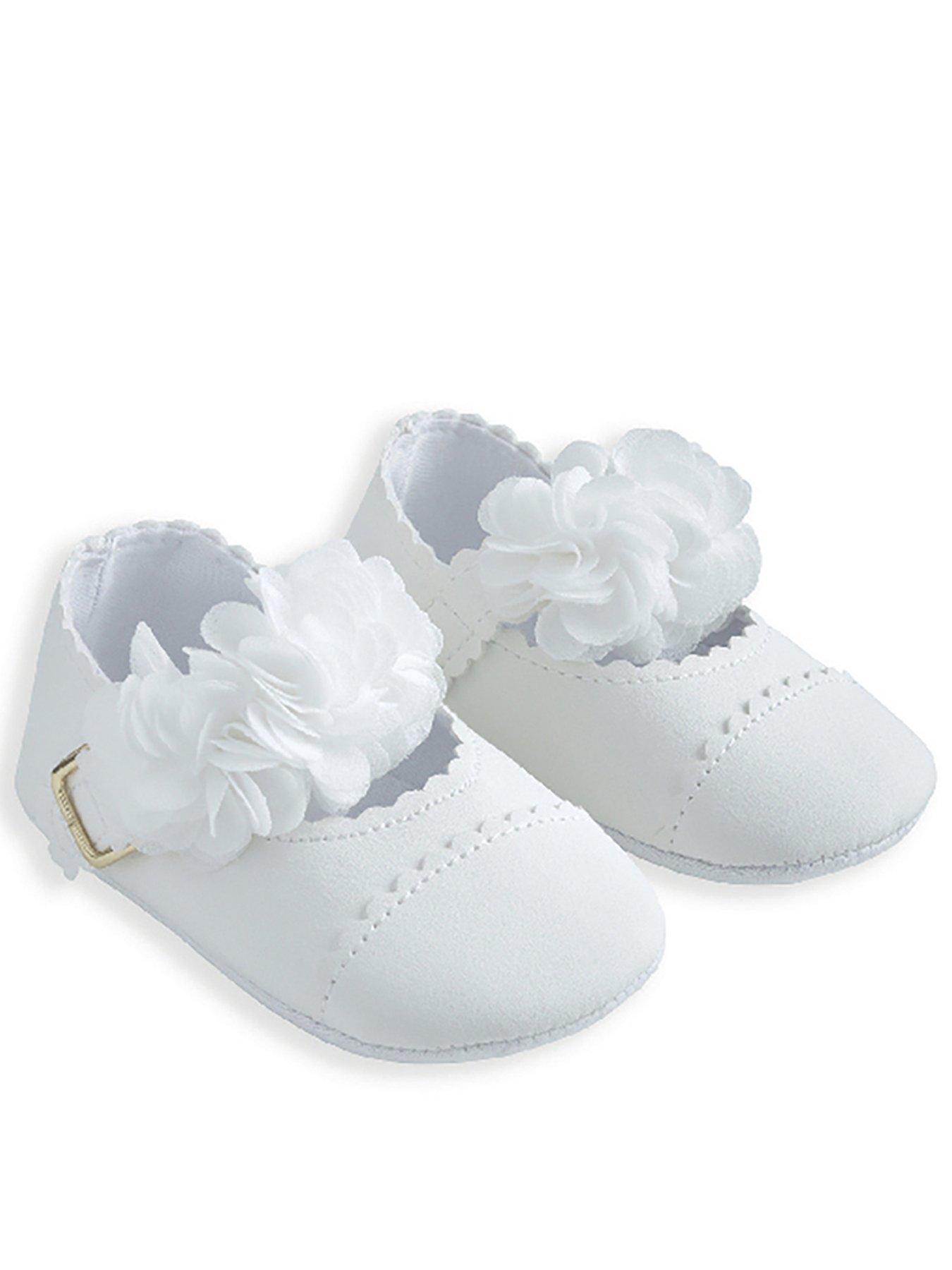 undefined Baby Girls 3d Flower Ballet Shoes - White