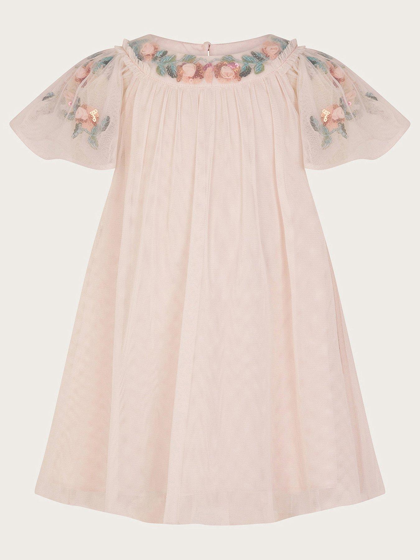 undefined Baby Girls Evi Embellished Tulle Swing Dress - Pink