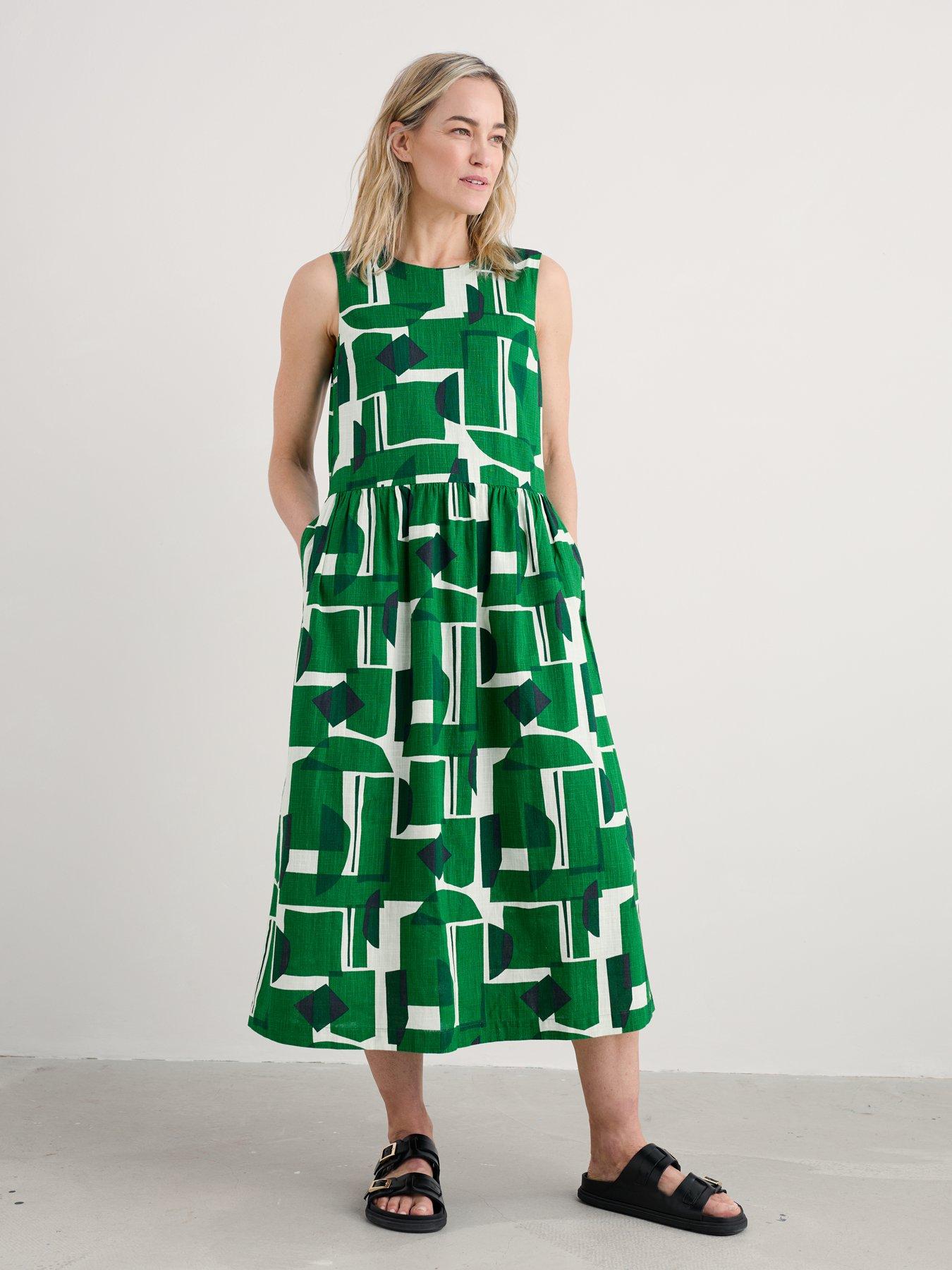 Seasalt Cornwall Sleeveless Blouse Dress - Green