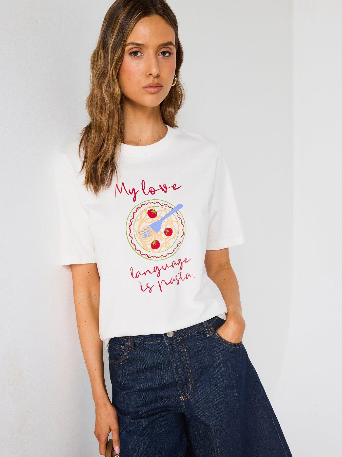 undefined Short-Sleeved Printed T-Shirt - Light Yellow