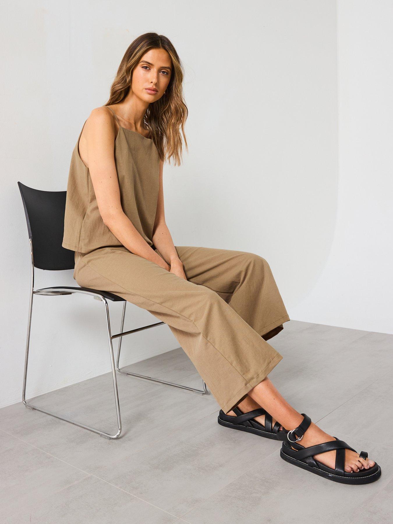 Image 6 of 6 of Mango Halter Neck Cotton Top - Khaki