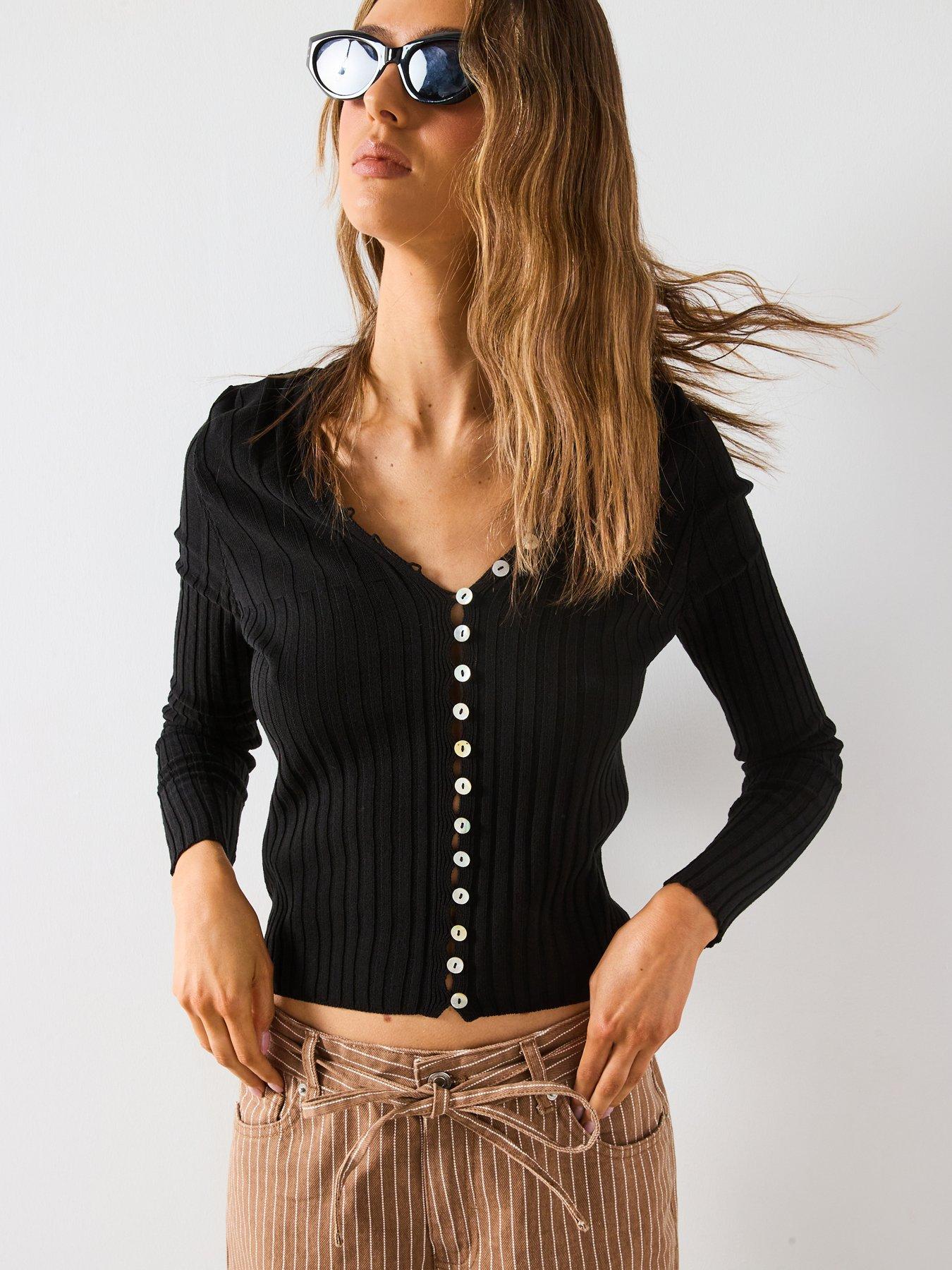 Image 6 of 6 of Mango Wide leg Jeans With Stripes And Belt - Brown