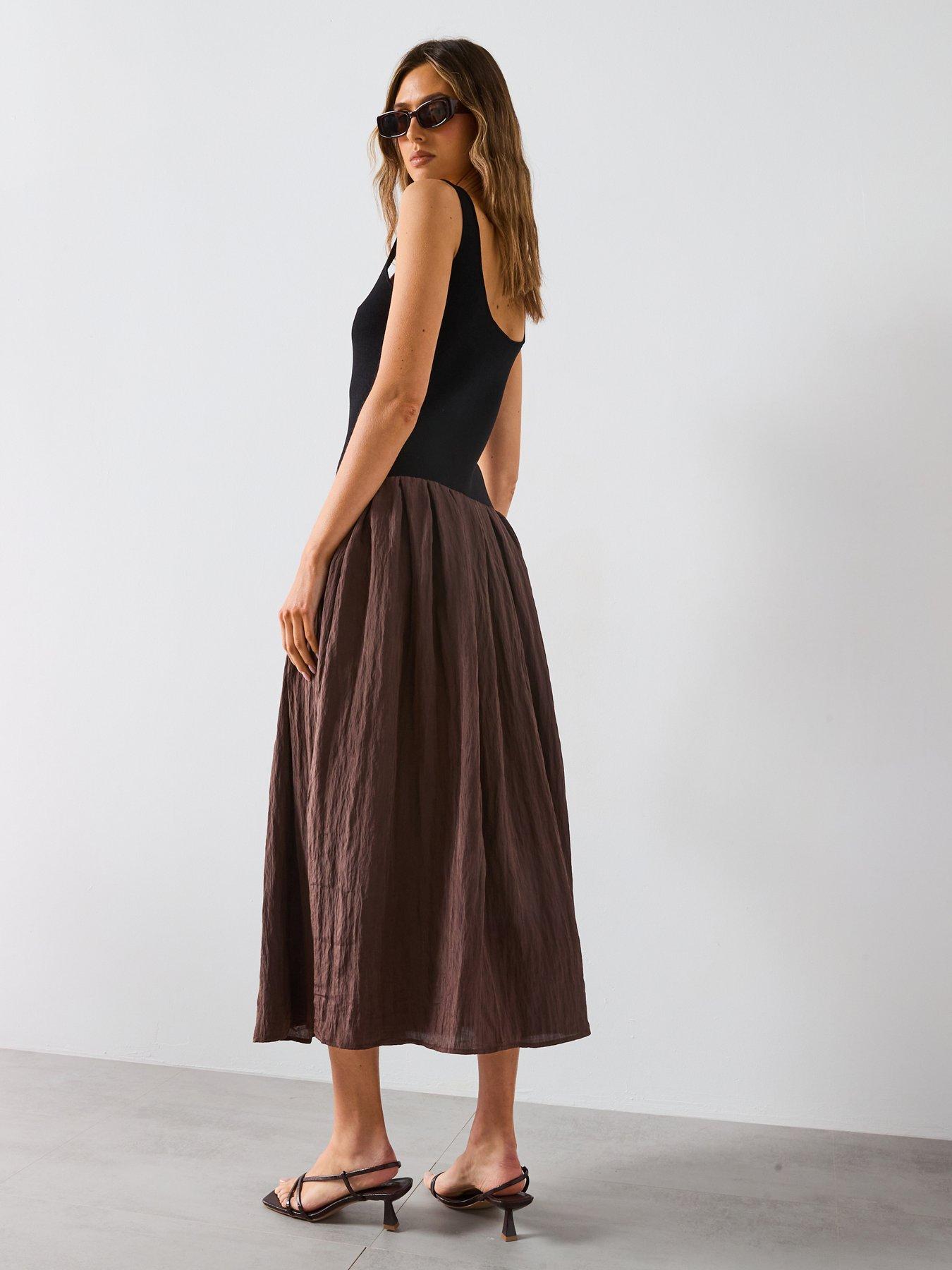 Image 6 of 6 of Mango A-Line Dress - Brown