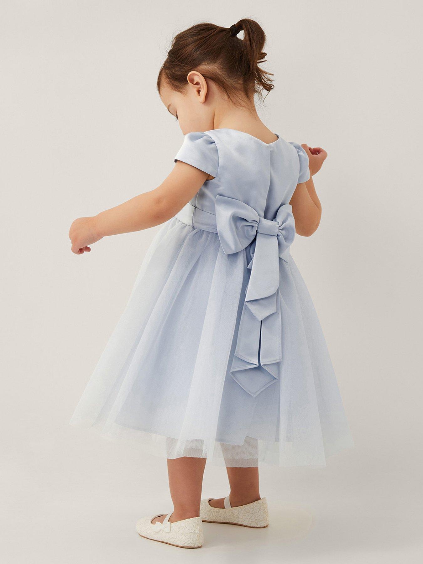 Image 1 of 4 of Monsoon Baby Girls Tulle Bridesmaid Dress - Light Blue