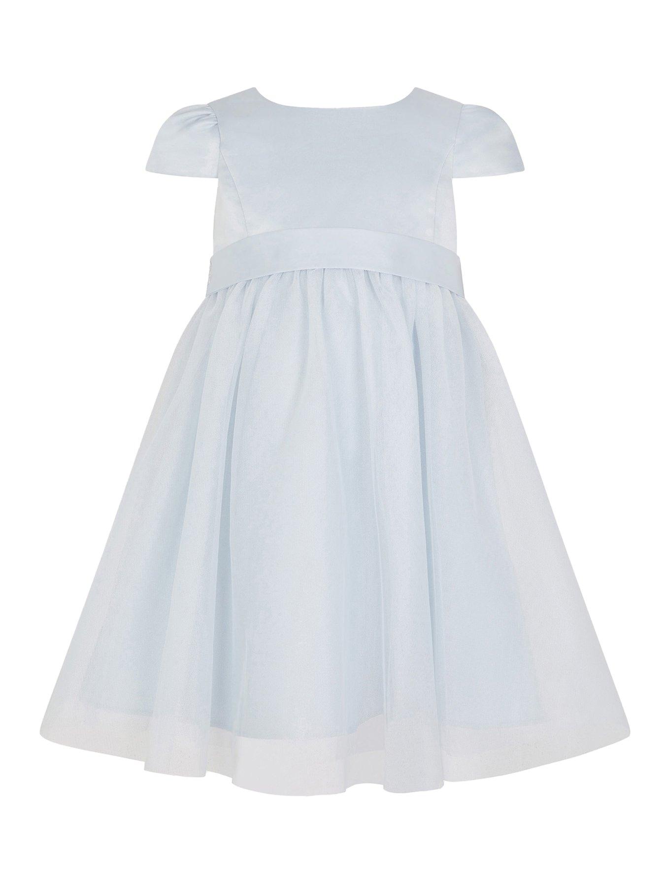 Image 3 of 4 of Monsoon Baby Girls Tulle Bridesmaid Dress - Light Blue
